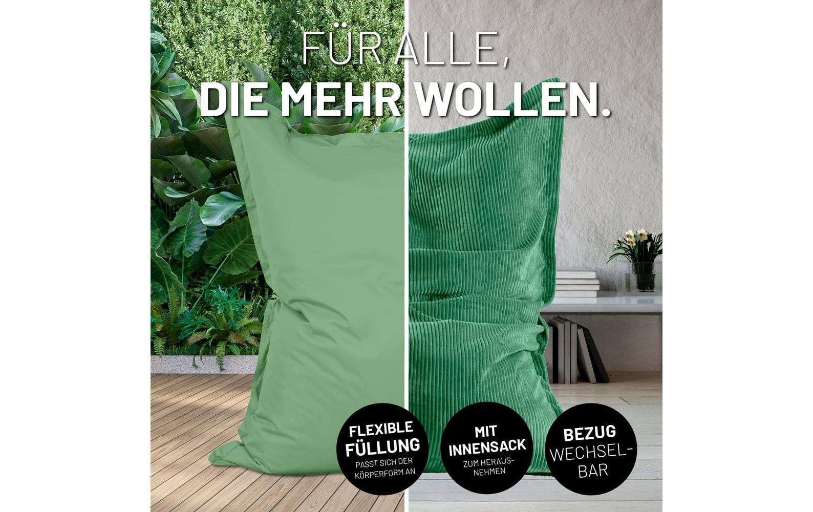 Lumaland Pouf »+ Cordhülle 380 l« 3 cuis tlg. pouf pour intérieur et extérieur
