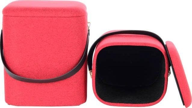 Kayoom Hocker »Arabella 225 2er-Set, abnehmbare Sitzfläche, Lagerfläche im Inneren«, (Set, 2 St.), stapelbar, gepolstert, mit Stauraum, abgerundete quadratische Form