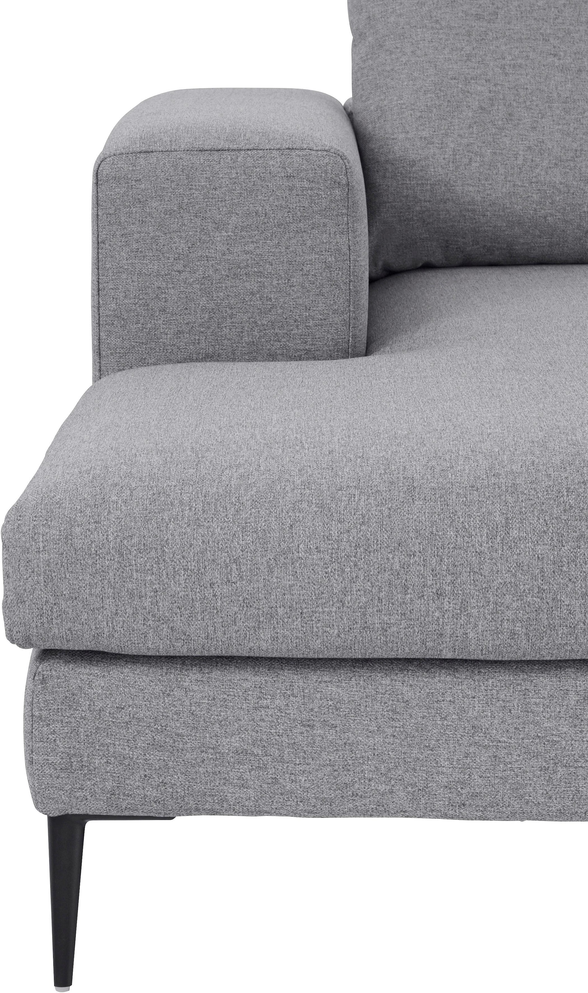 Home affaire Ecksofa »Aurora, L-Form, mit extra breiter Recamiere, 324 x 170 cm (BxT)« Designsofa mit tollem Sitzkomfort, extra hohe Metallfüsse schwarz