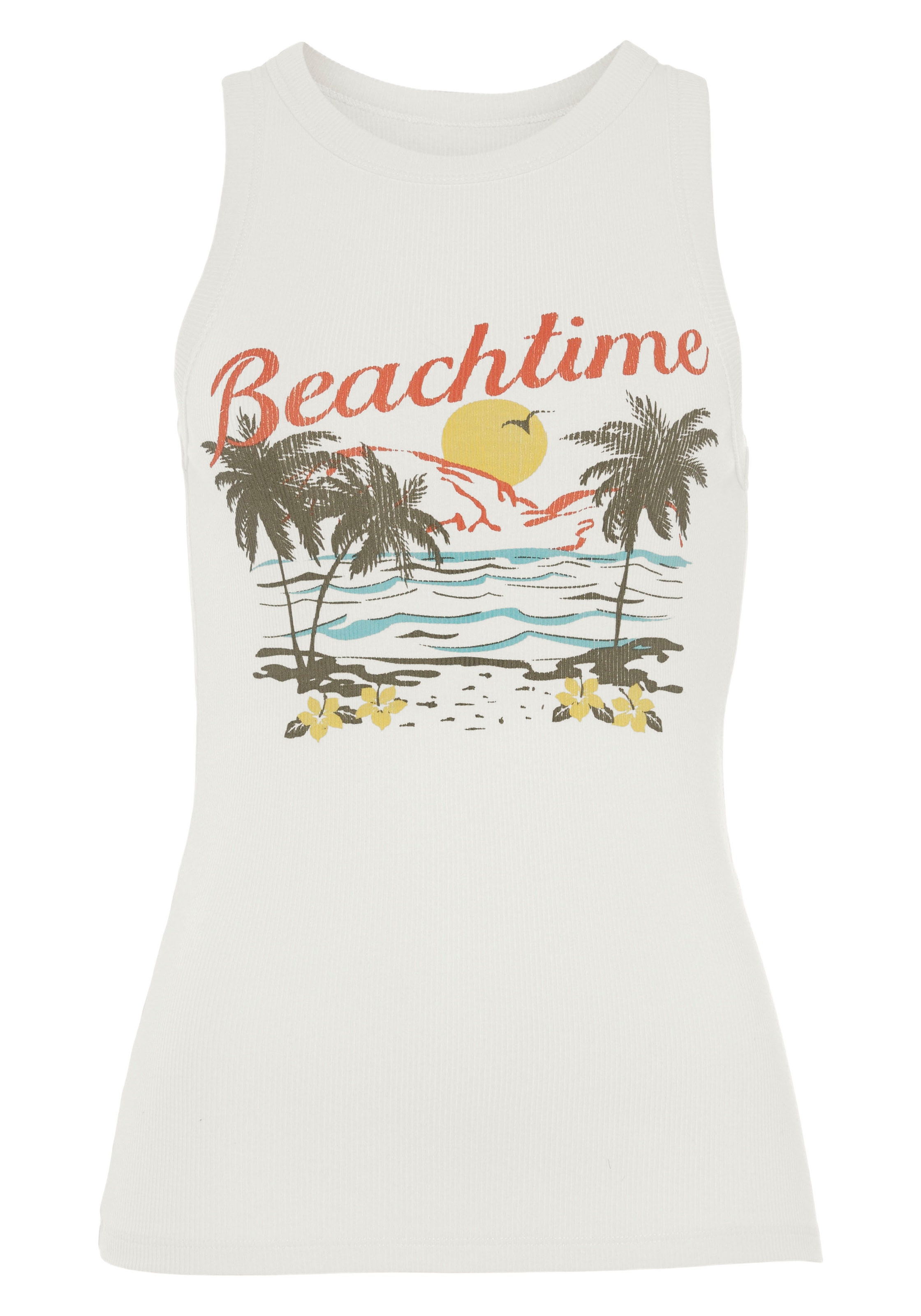 Beachtime Tanktop, (Packung, 2 tlg.), mit tropischem Druck