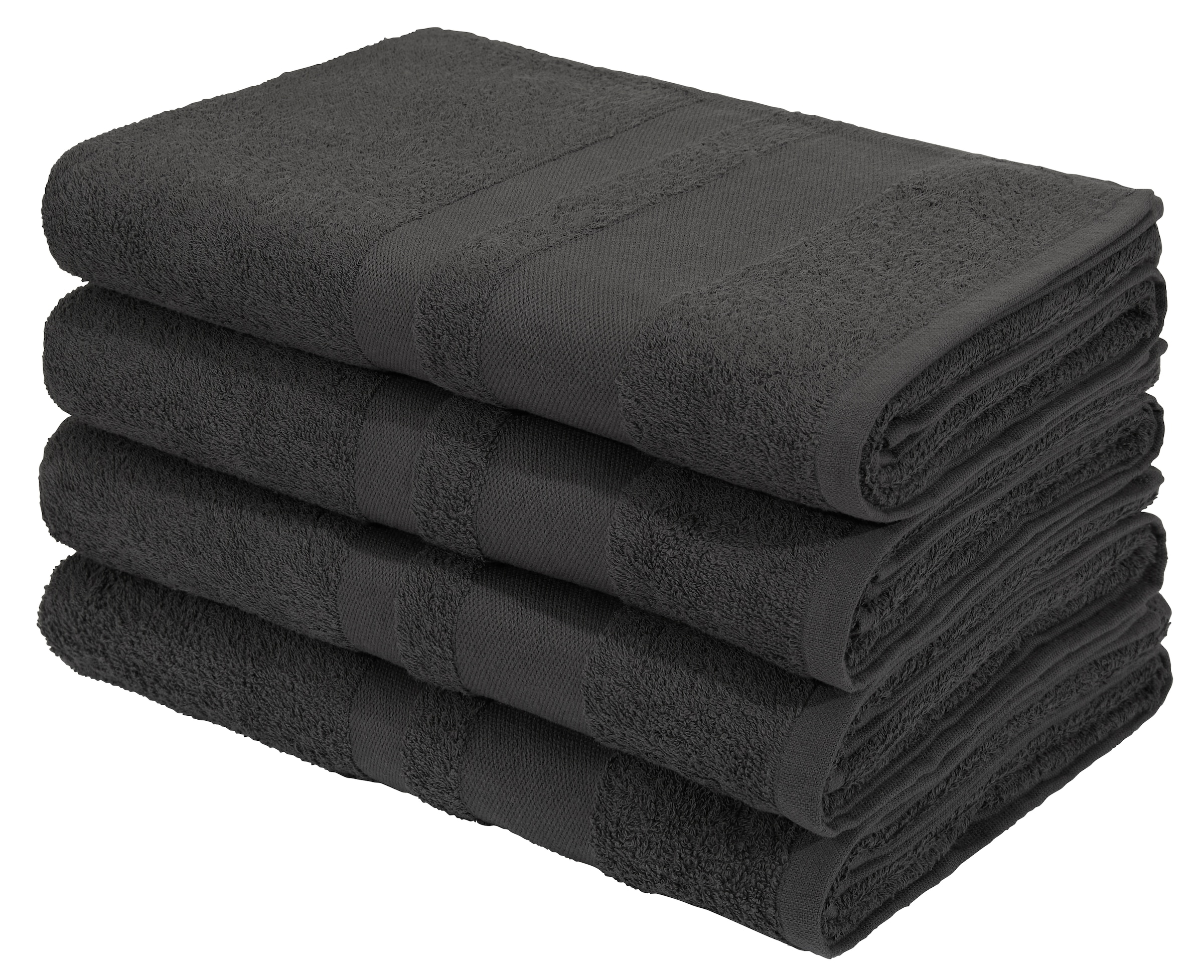 GOODproduct Serviettes de douche »Vanessa, 4 Duschtücher, 70x140cm, in Standard- und Premium-Qualität« serviettes avec bordure, 100% coton, uni, douces