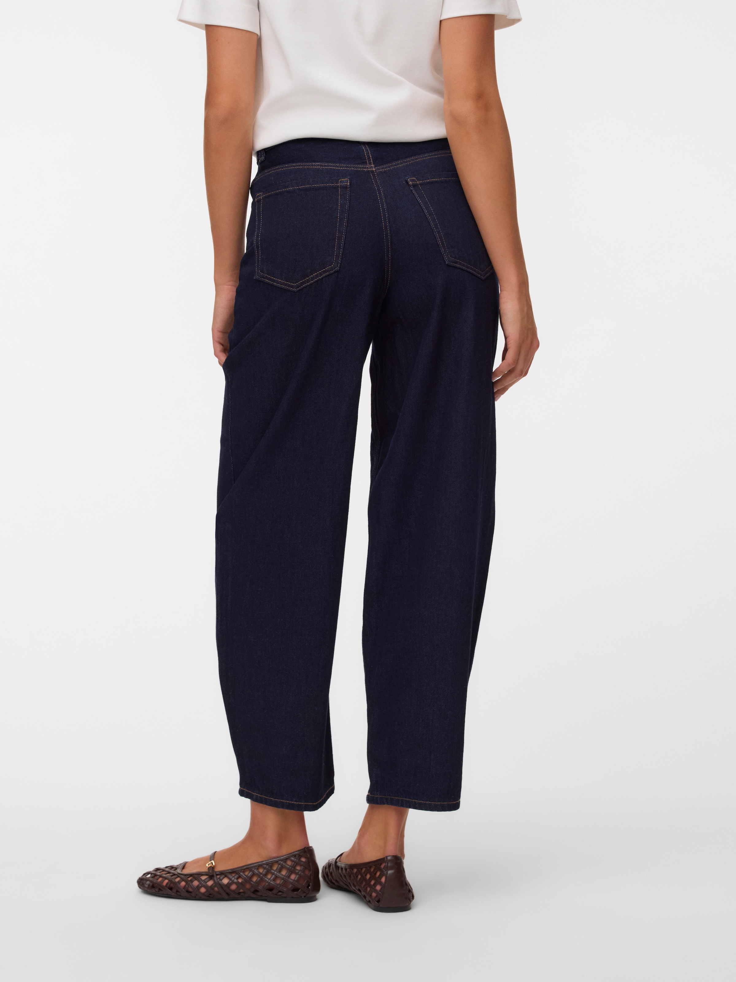 Vero Moda Jeans large »VMBILLIE HR BARREL ANK JEANS LI3191 NOOS« Coton, taille haute, coupe ample fuselée