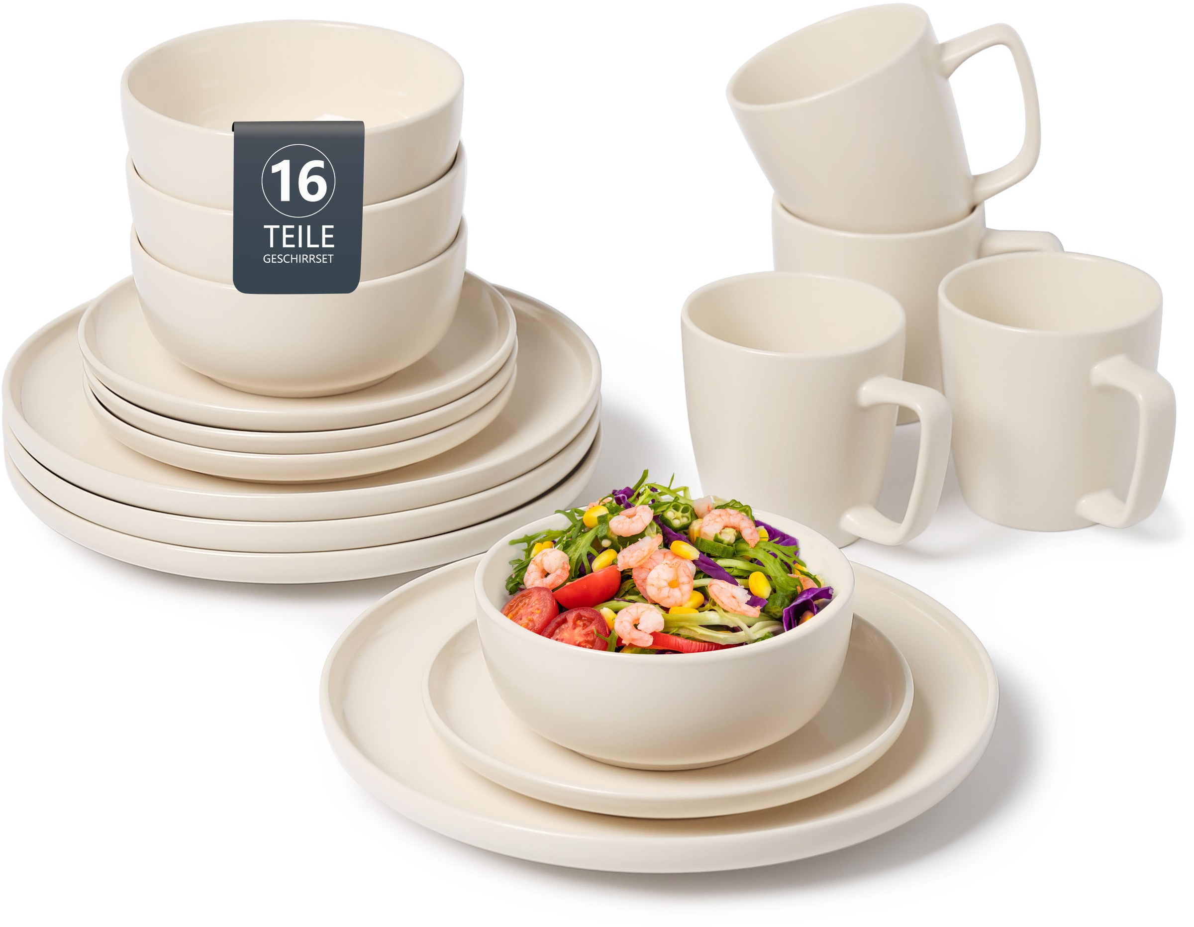 Image of GOODproduct Geschirr-Set "Tommik, aussen matt, innen glänzend" spülmaschinenfest und mikrowellengeeignet