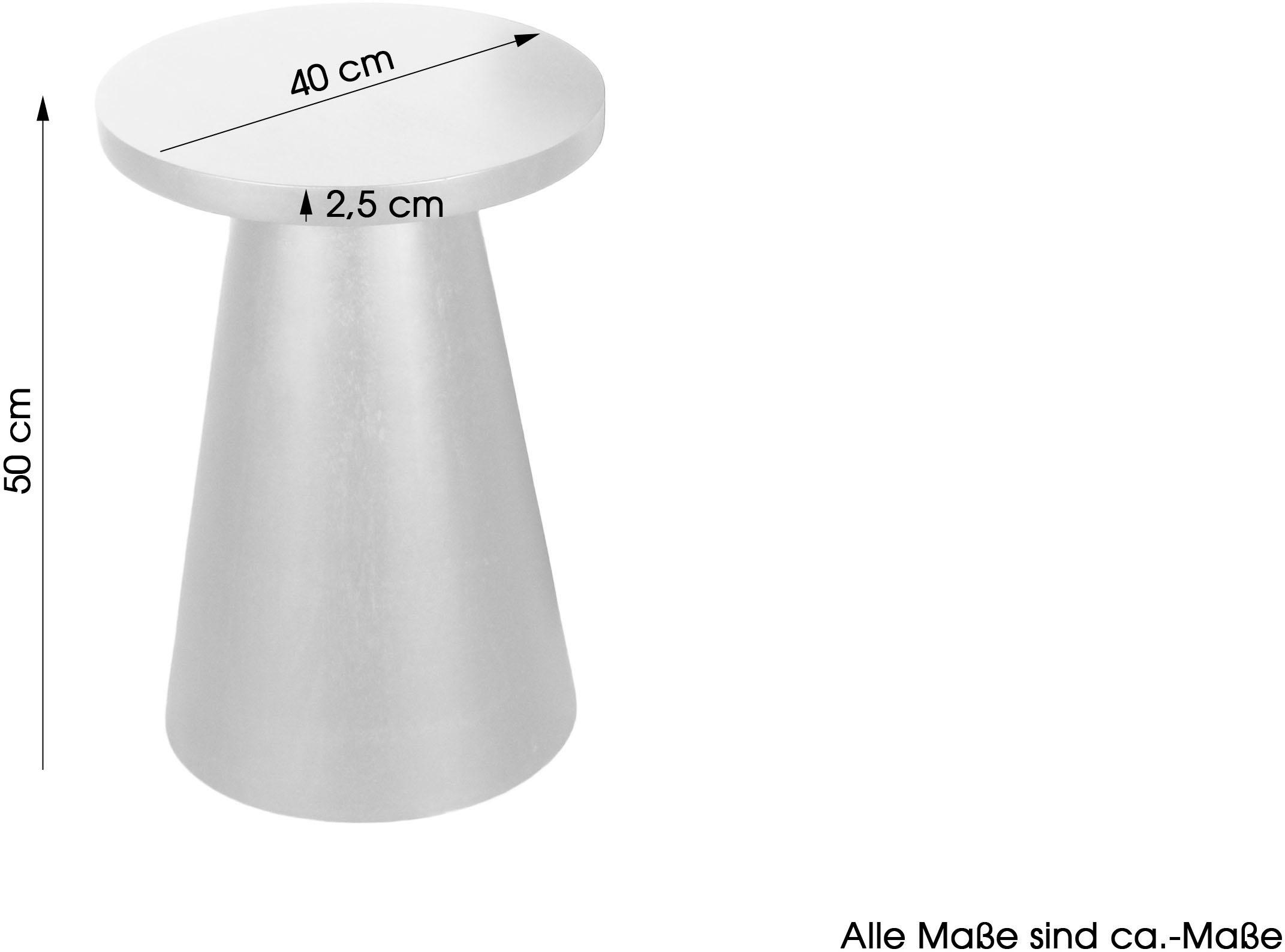 byLIVING Beistelltisch »Cone«, aus Massivholz in schwarz oder white wash, verschiedenen Grössen