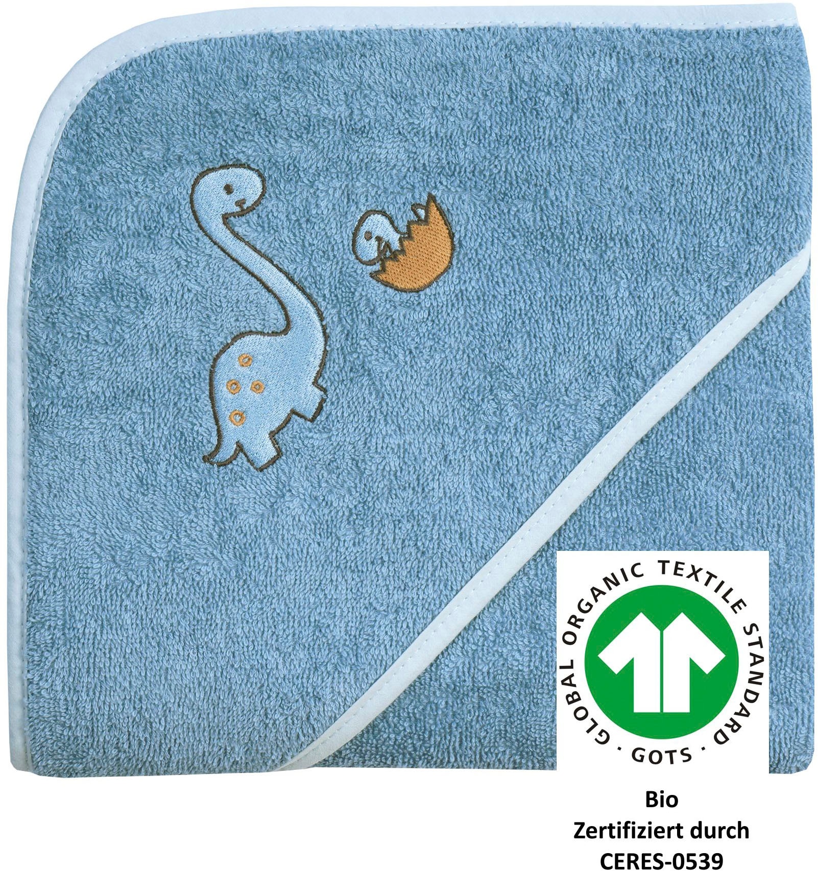 Wörner Kapuzenhandtuch »Dinofamilie« Biobaumwolle, mit Kapuze, maschinenwaschbar, trocknergeeignet