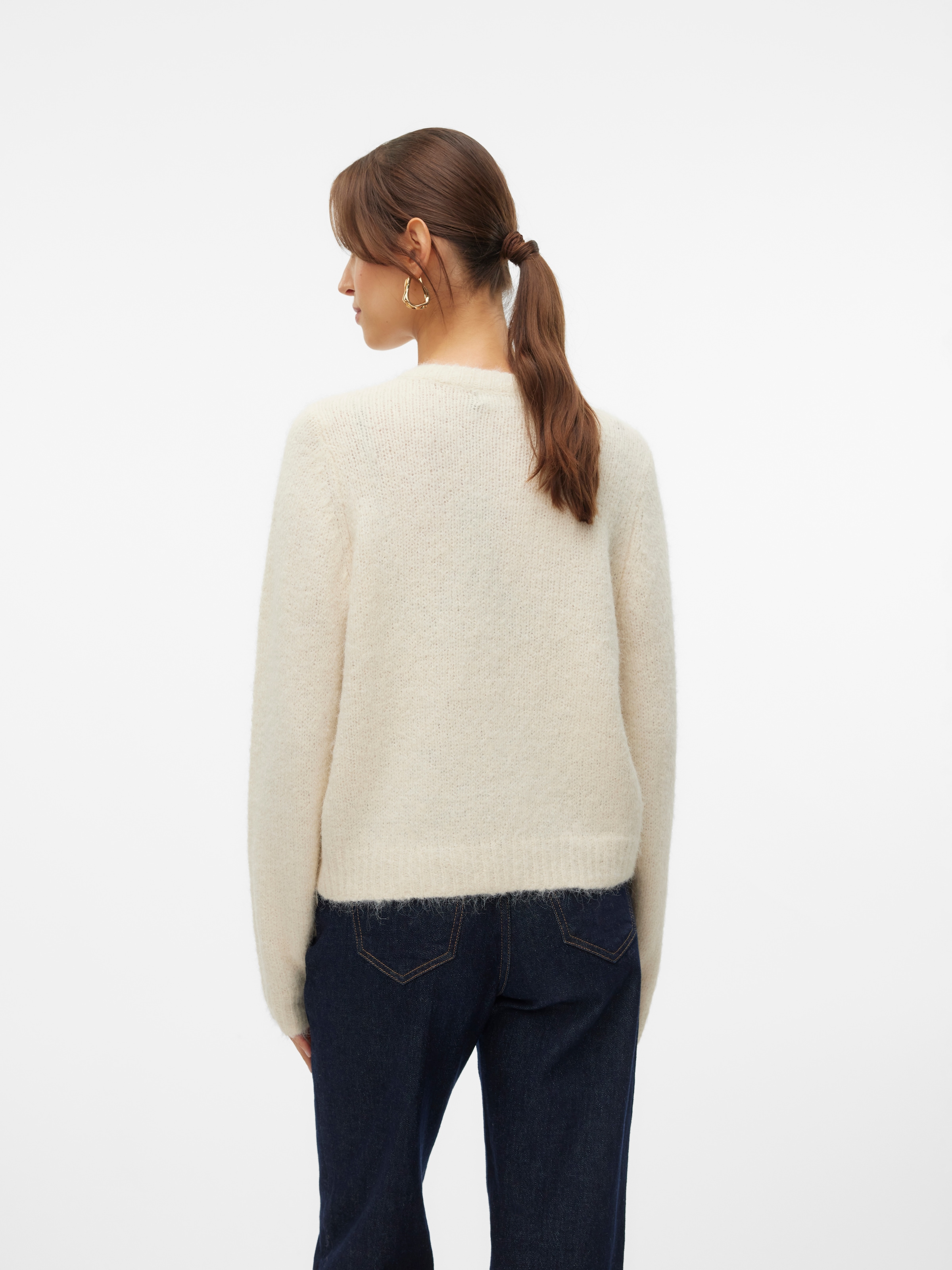 Vero Moda Strickjacke »VMNOVAH LS O-NECK BUTTON CARDI GA NOOS« Materialmix, regular fit