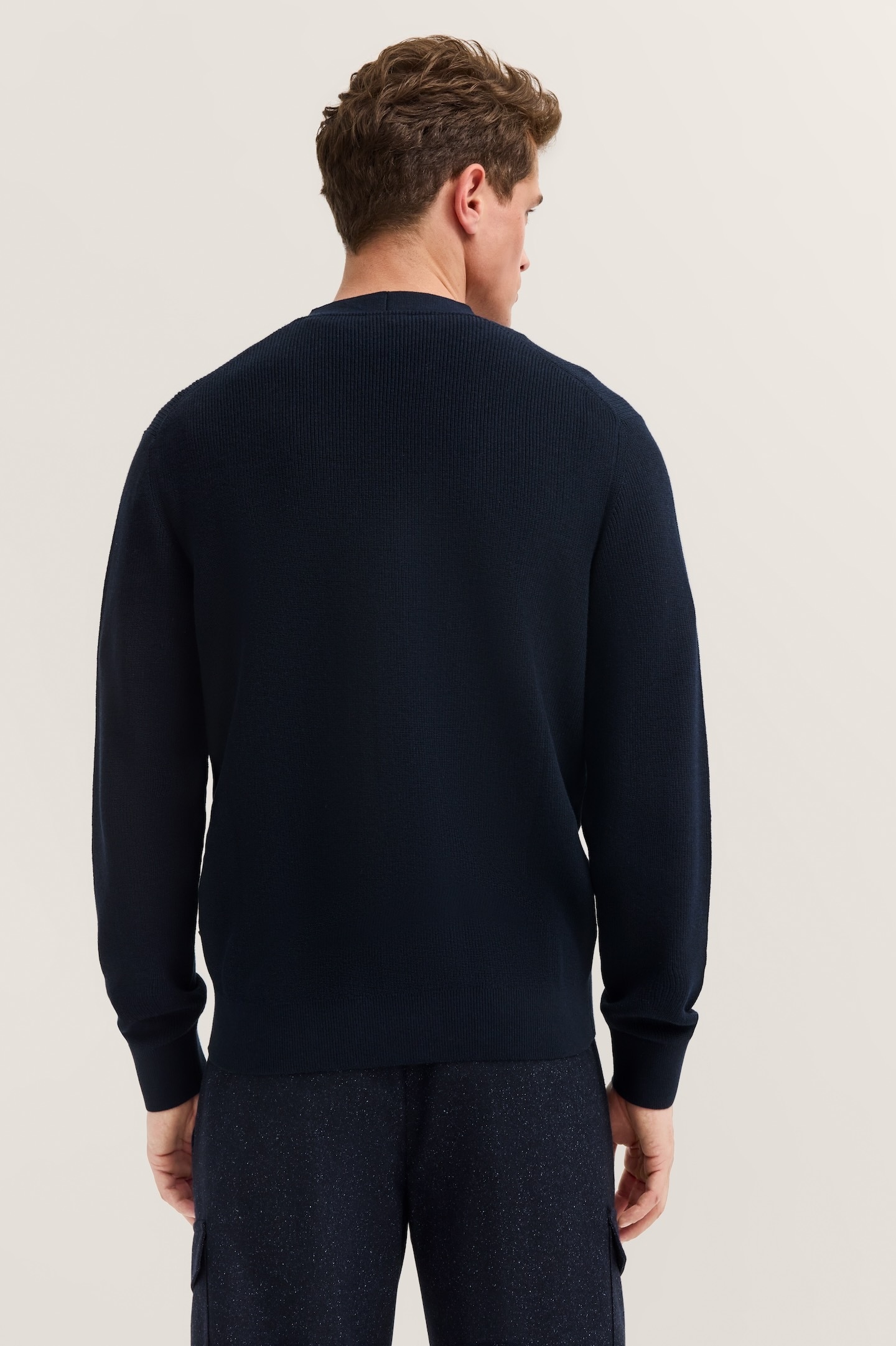 bugatti Cardigan »Regular Fit« mit V-Ausschnitt und Ripp-Struktur