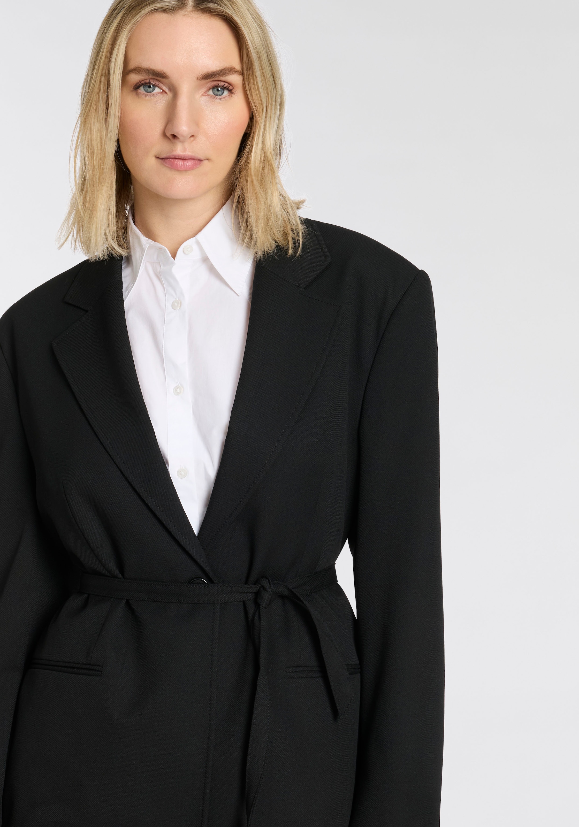 BOSS ORANGE Blazer long »Jalara Premium Damenmode« mit Gürtel zum Binden in der Taille