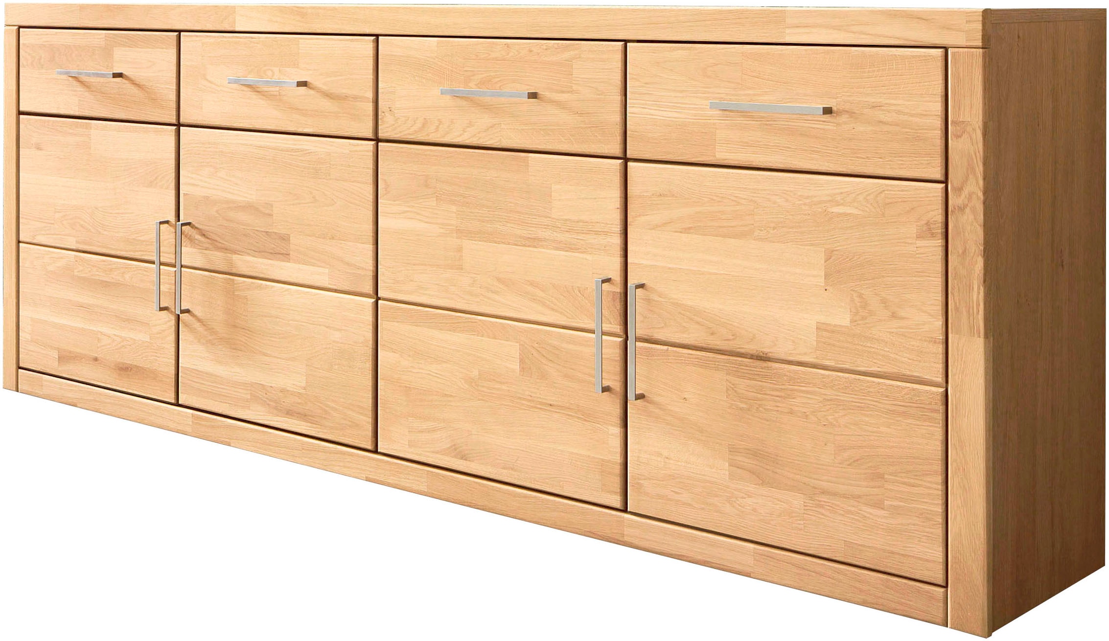 Home affaire Sideboard »Trondheim,200 cm breit,42 cm tief, Fronten Holzmassiv, Metallgriffe«, Korpus aus Holzwerkstoff,4 Türen, 4 Schubladen, insgesamt 8 Fächer