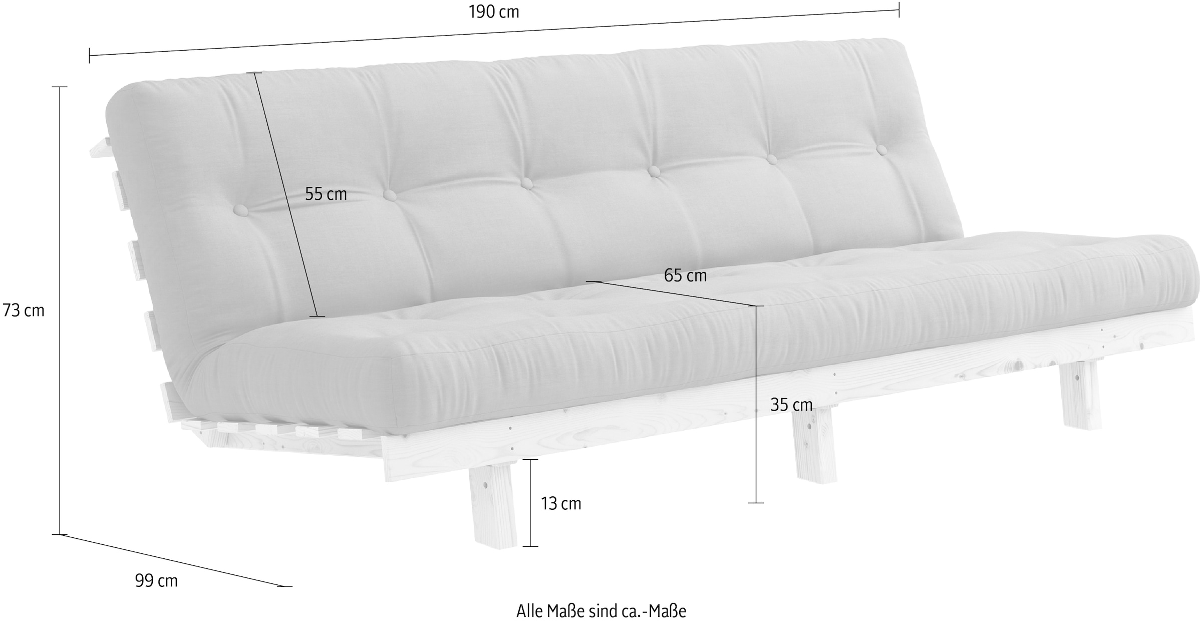 Karup Design Canapé-lit »Lean« avec fonction lit et matelas futon