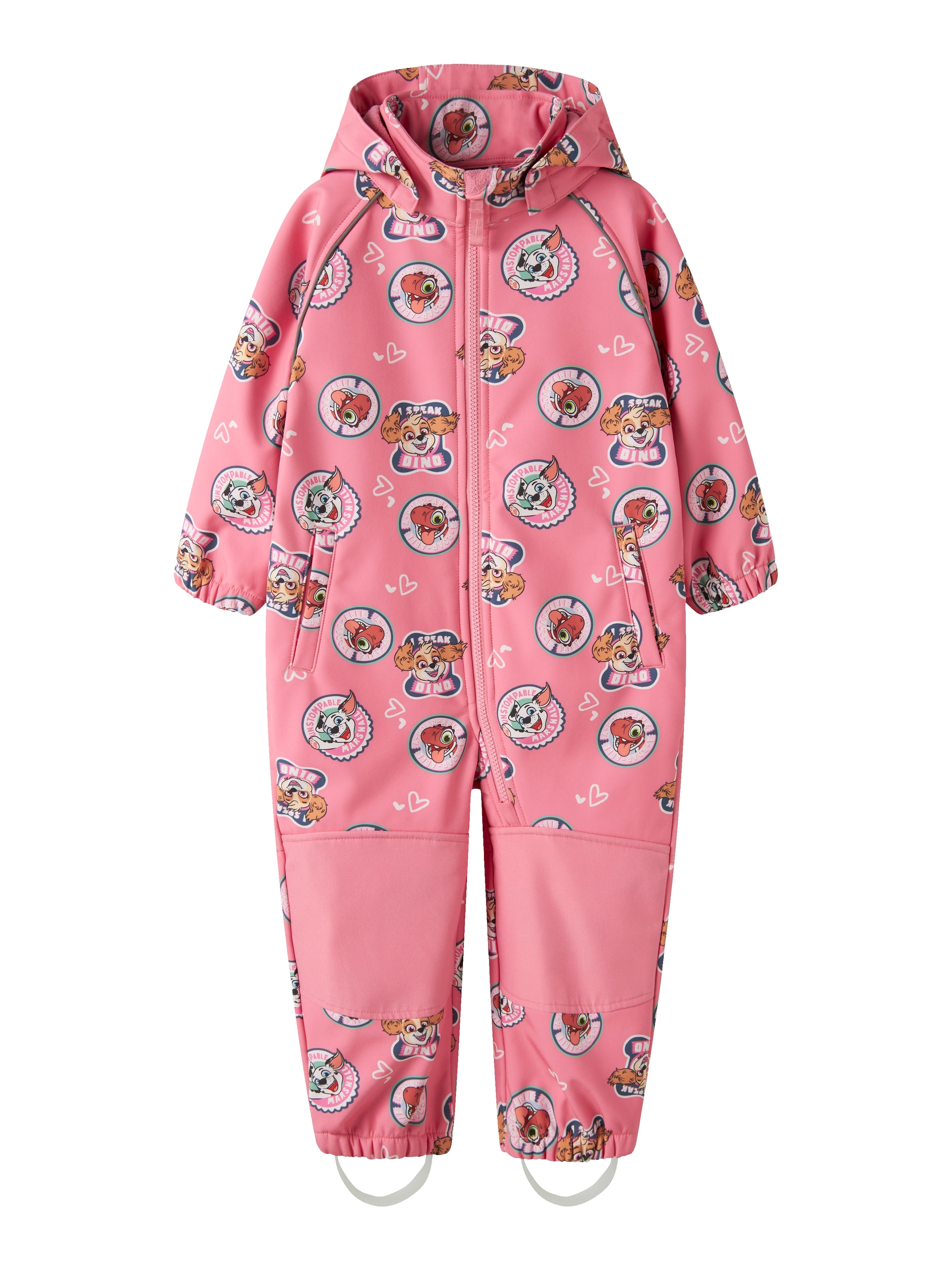 Name It Combinaison softshell »NMFALFA08 PAW SOFTSHELL SUIT NOOS CPLGM« mélange de matériaux avec capuche amovible et détails réfléchissants.