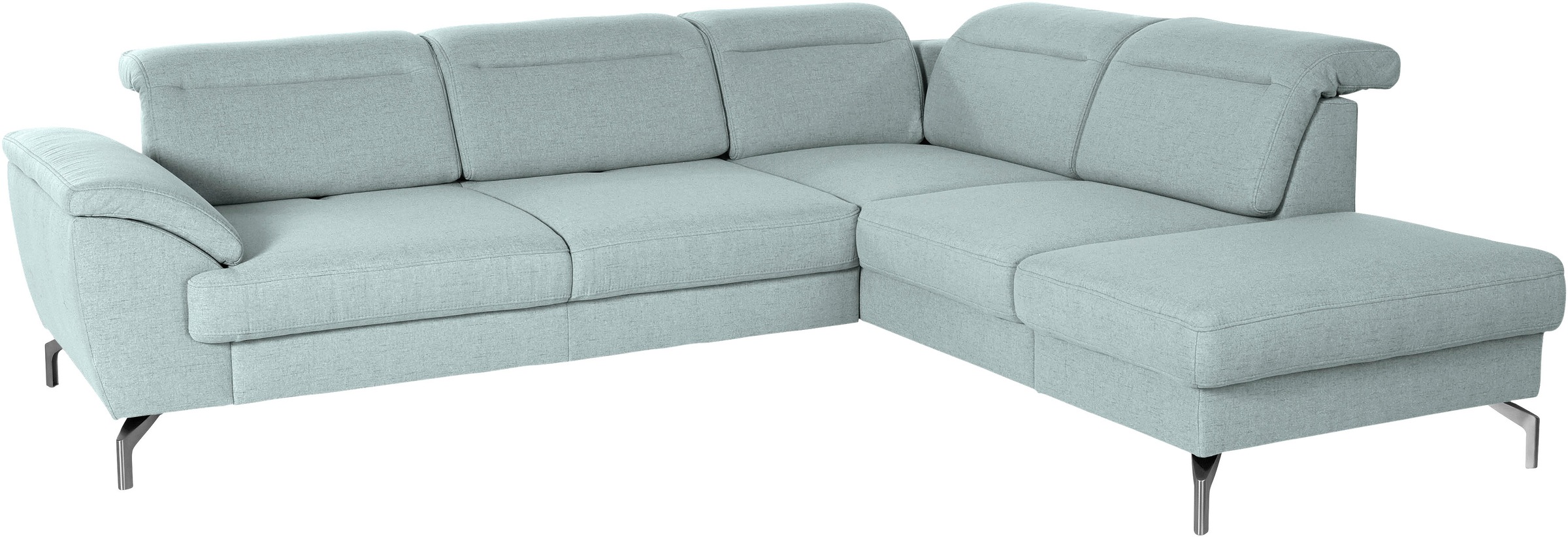 sit&more Ecksofa »Percy L-Form«, 15 cm Fusshöhe, Sitztiefenverstellung, wahlweise in 2 Fussfarben