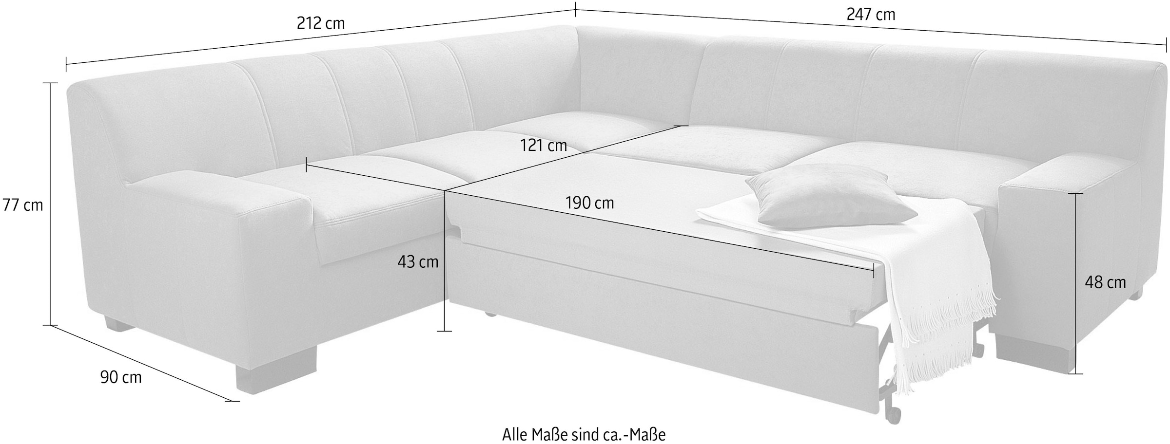DOMO collection Ecksofa »Norma Top L-Form«, wahlweise mit Bettfunktion