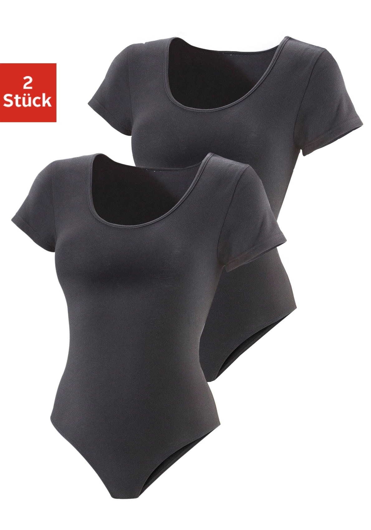 T-Shirt-Body, (2er-Pack), aus elastischer Baumwoll-Qualität