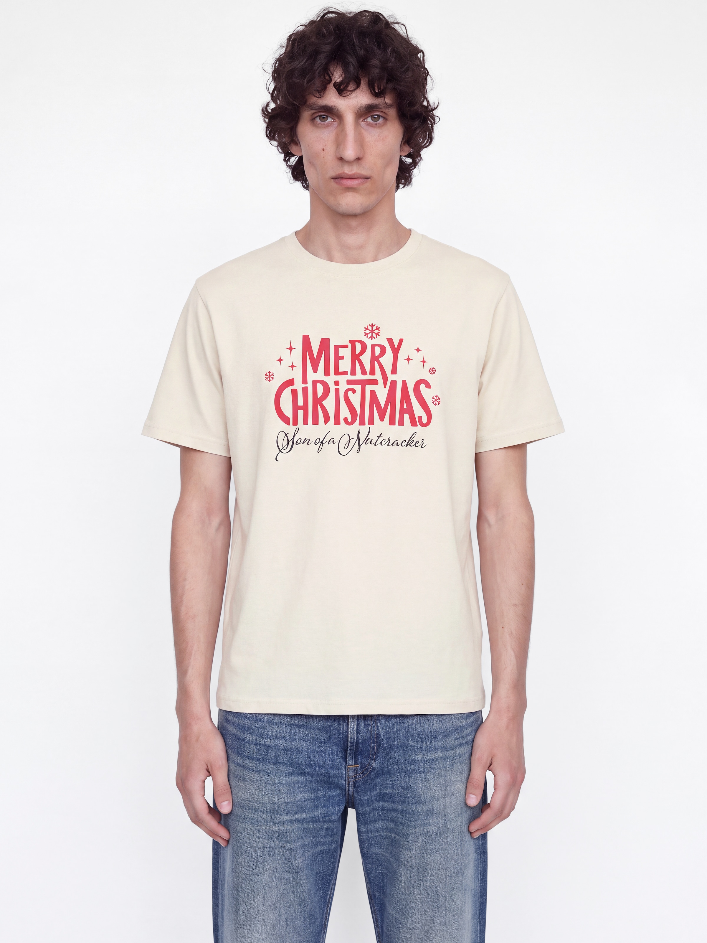 Image of Jack & Jones T-Shirt "JJDEAR XMAS TEE SS CREW NECK" Baumwolle, regular fit