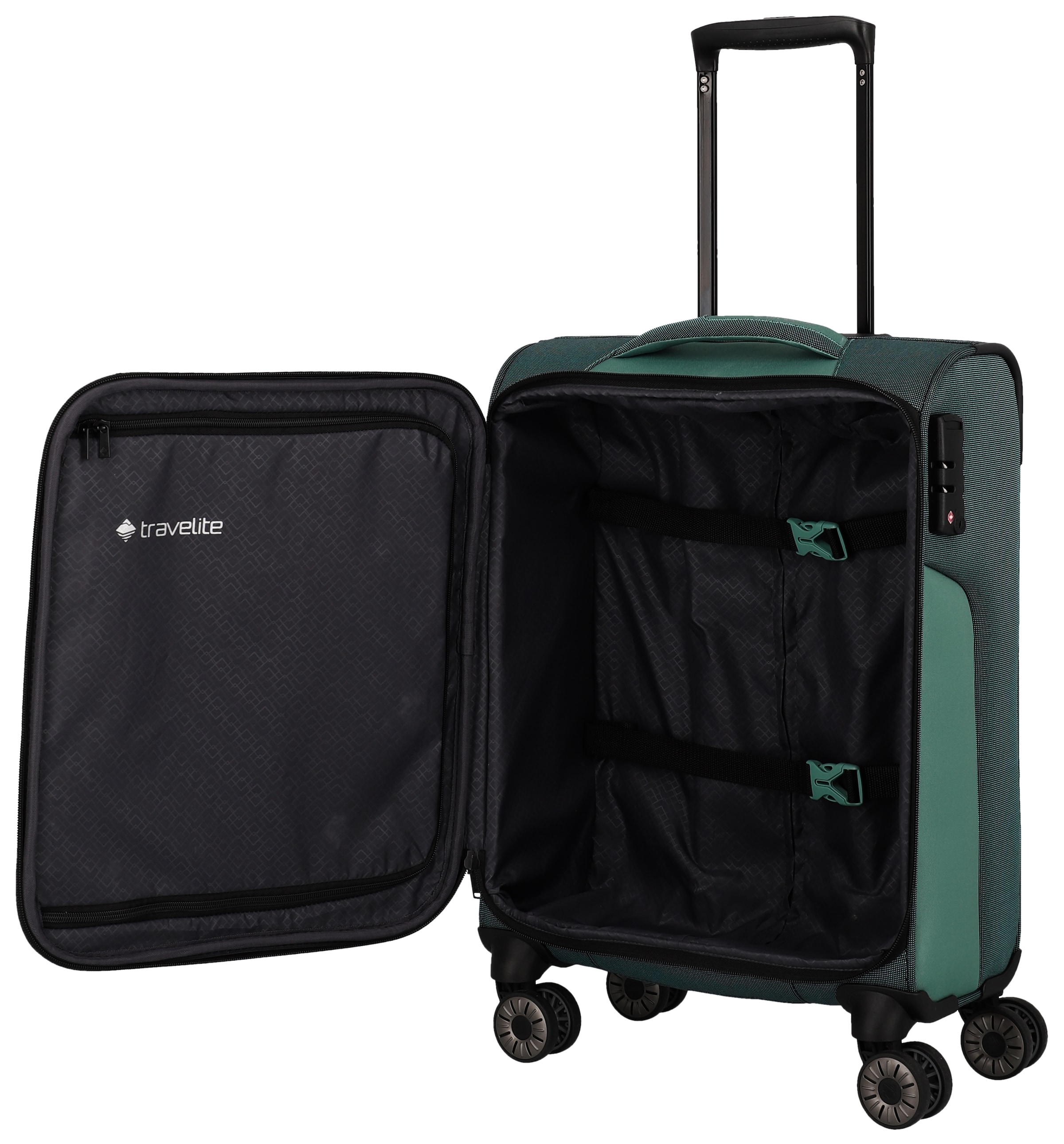 travelite Trolley à bagages souples »VIIA, verschiedene Grössen und Farben« 34 litre 4 Rollen bagage de voyage trolley valise souple serrure TSA