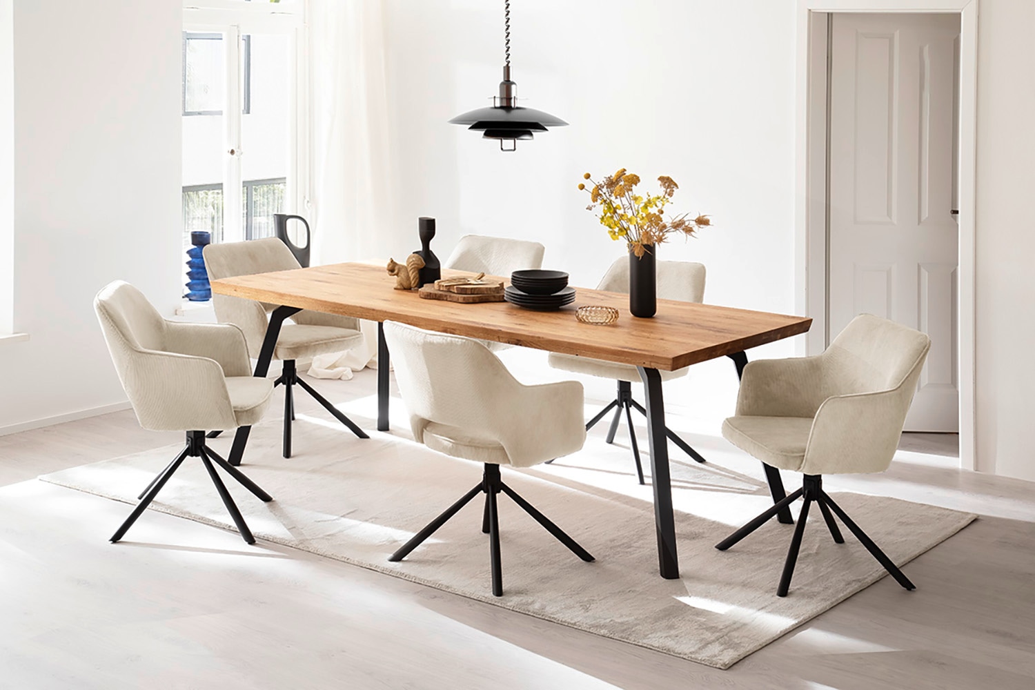MCA furniture Esszimmerstuhl »LUZON«, Cord, (2er-Set), drehbar 180°, Belastbarkeit 120 kg, Sitzhöhe ca. 50 cm