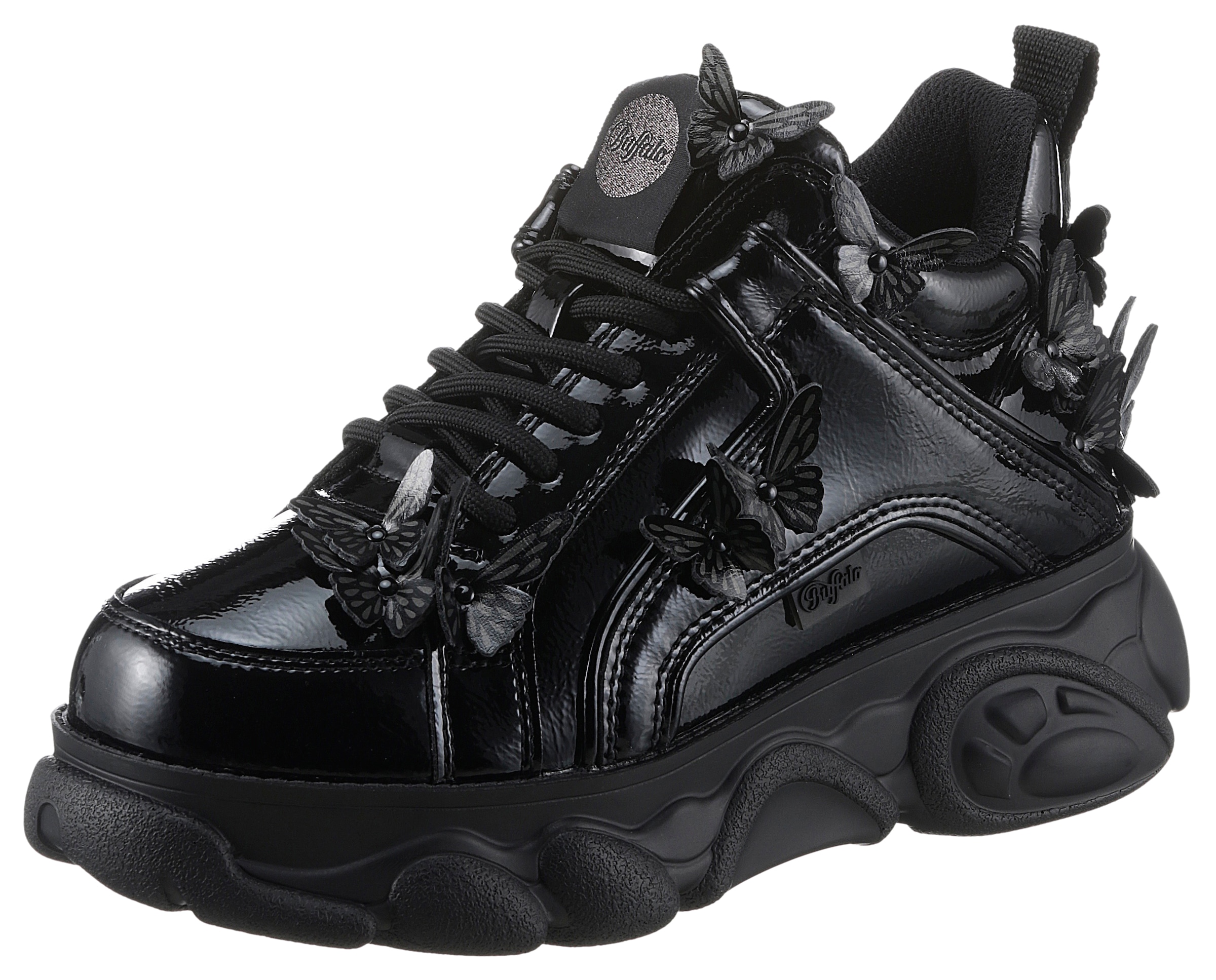 Image of Buffalo Plateausneaker "CORIN BUTTERFLIES", Freizeitschuh, Halbschuh, Schnürschuh, Streetwear, vegan
