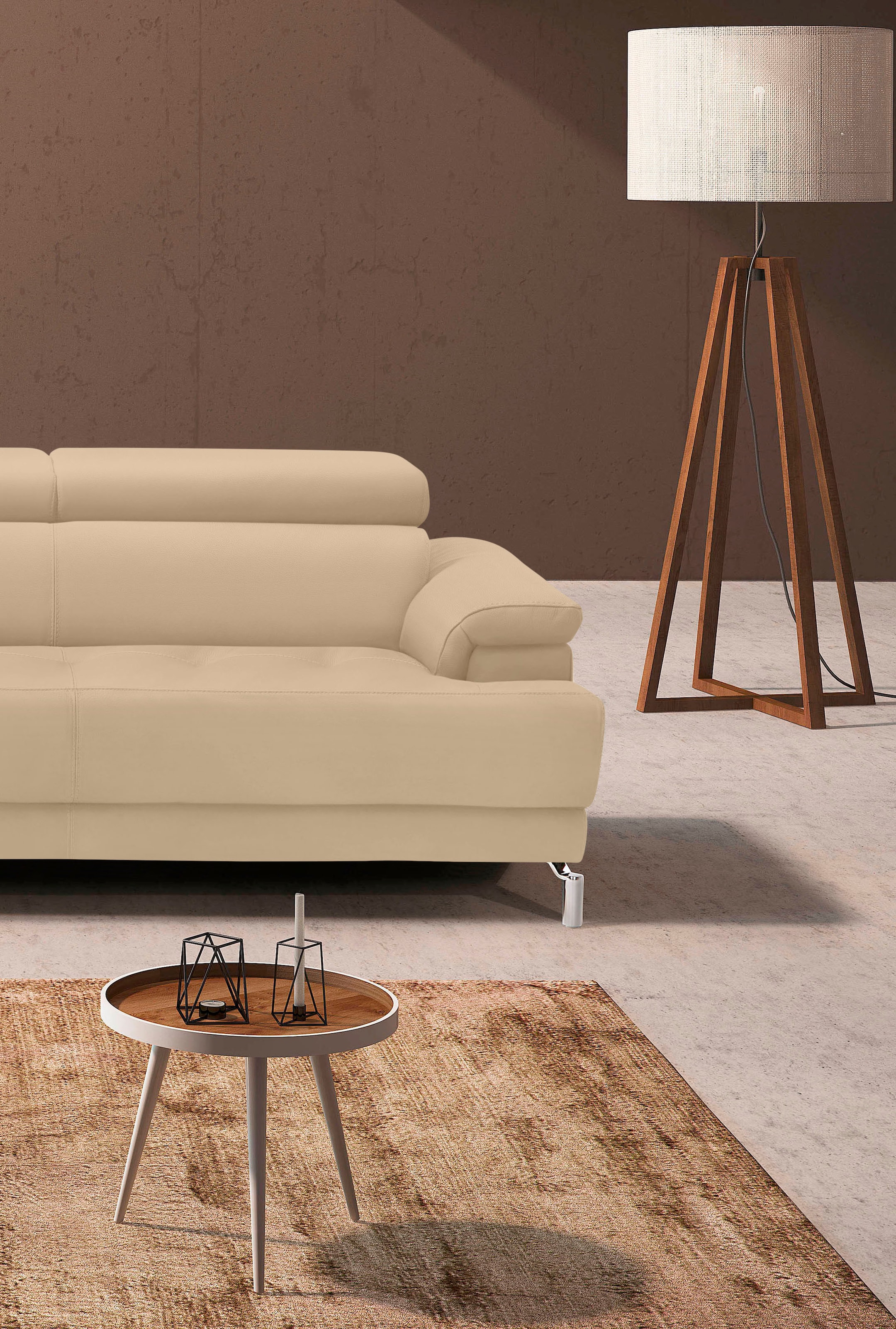 Egoitaliano Ecksofa »Soul, extravagantes Designsofa, Megasofa, super bequem, tolle Details«, mit Trapez-Abschlusselement, inkl verstellbarer Kopfteile
