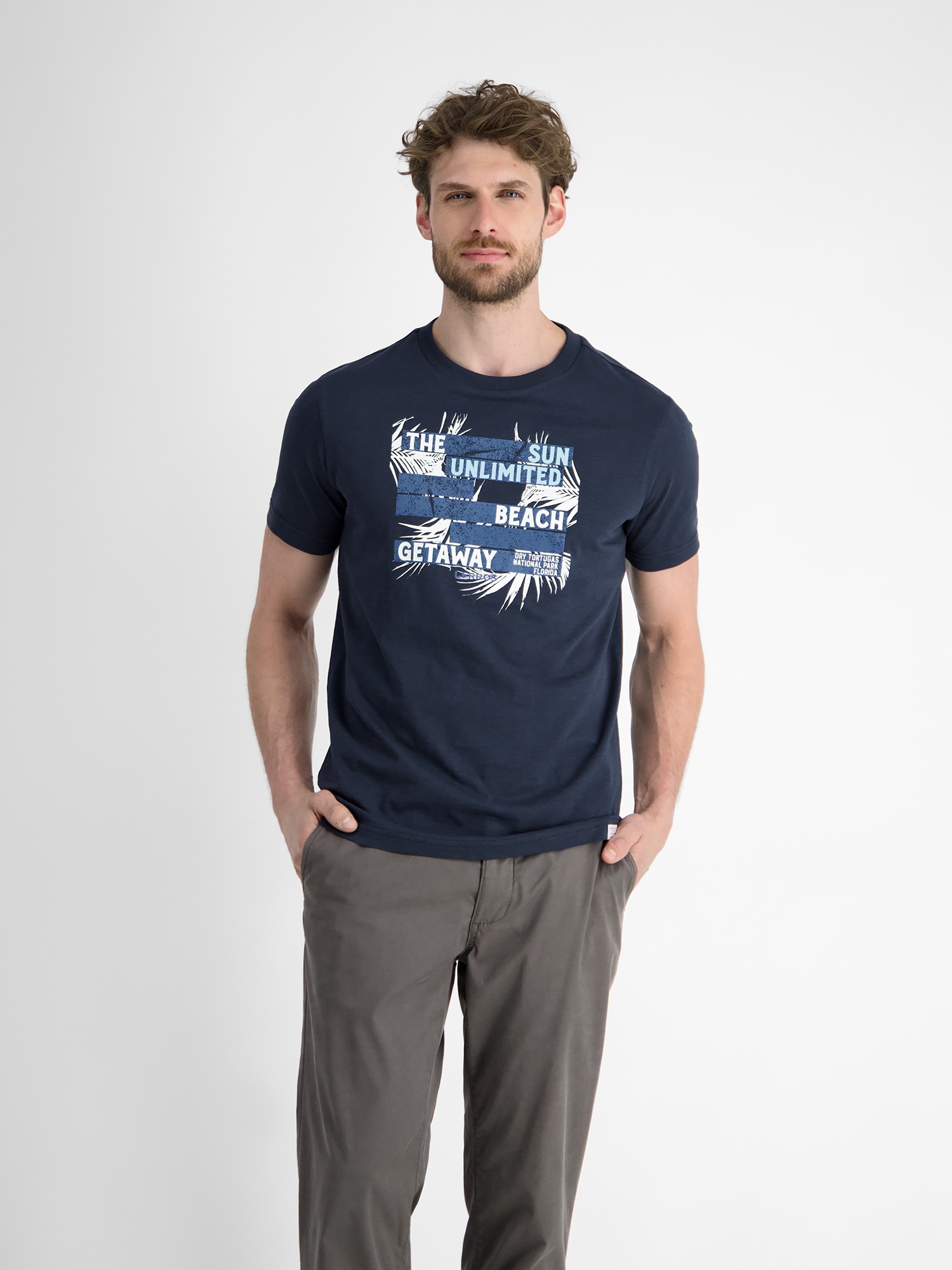 Image of LERROS T-Shirt "Herren T-Shirt mit sommerlichem Brustprint"