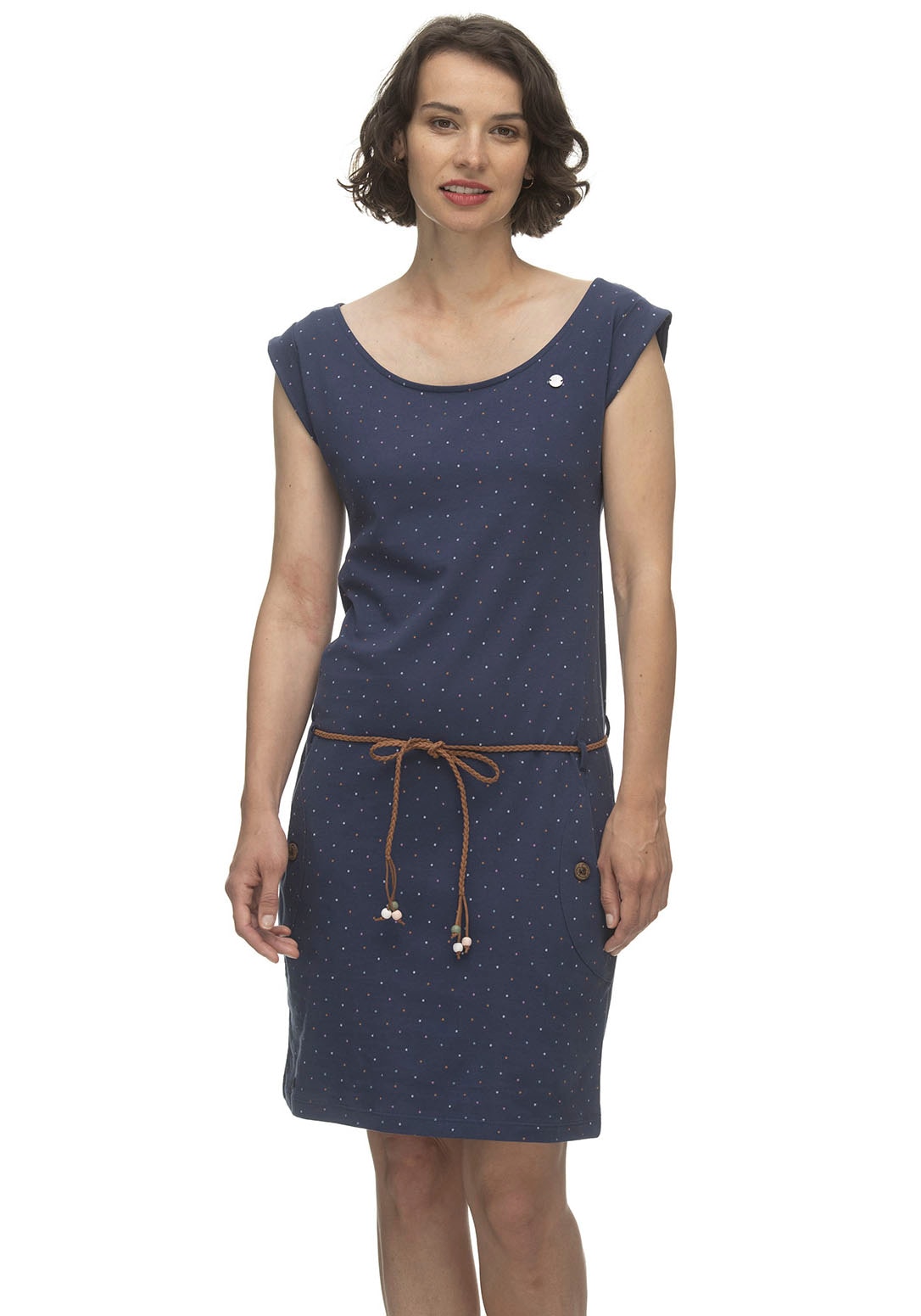 Ragwear Jerseykleid »TAGG DOTS«, (2 tlg., mit Bindegürtel), im Multi-Color-Punkte-Muster