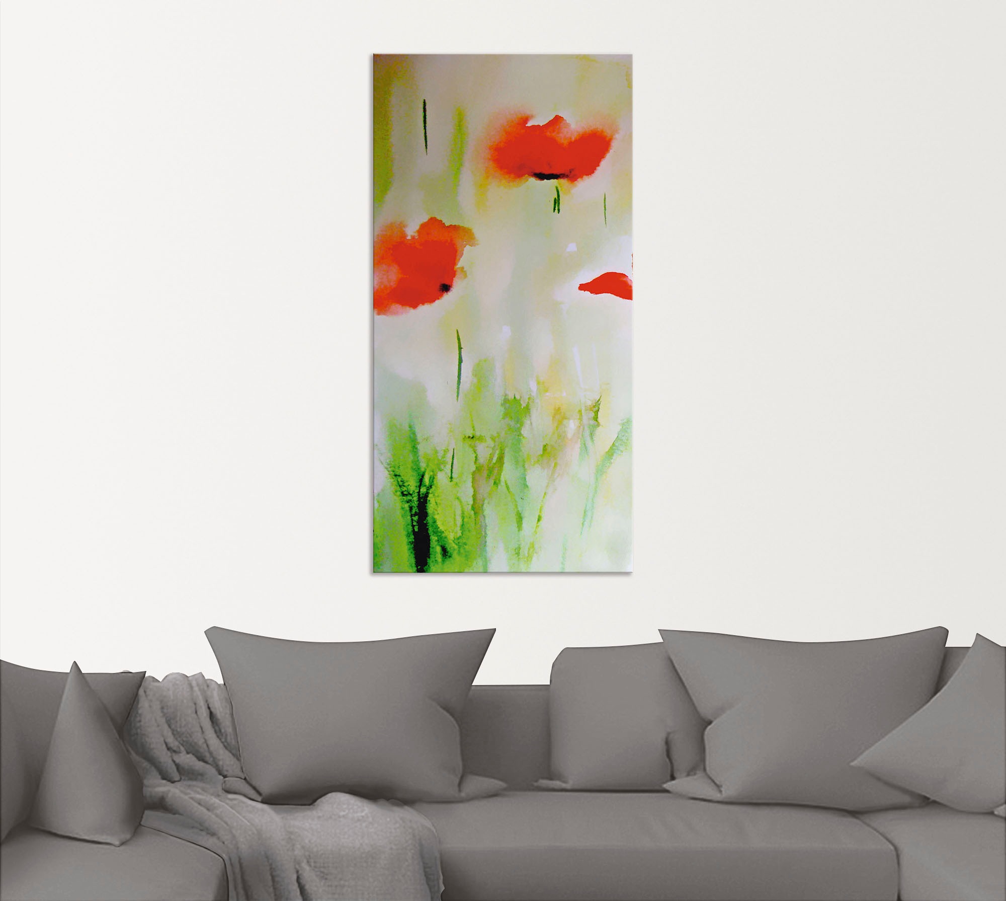 Artland Wandbild »Mohn Aquarell«, Blumen, (1 St.), als Alubild, Leinwandbild, Wandaufkleber oder Poster in versch. Grössen