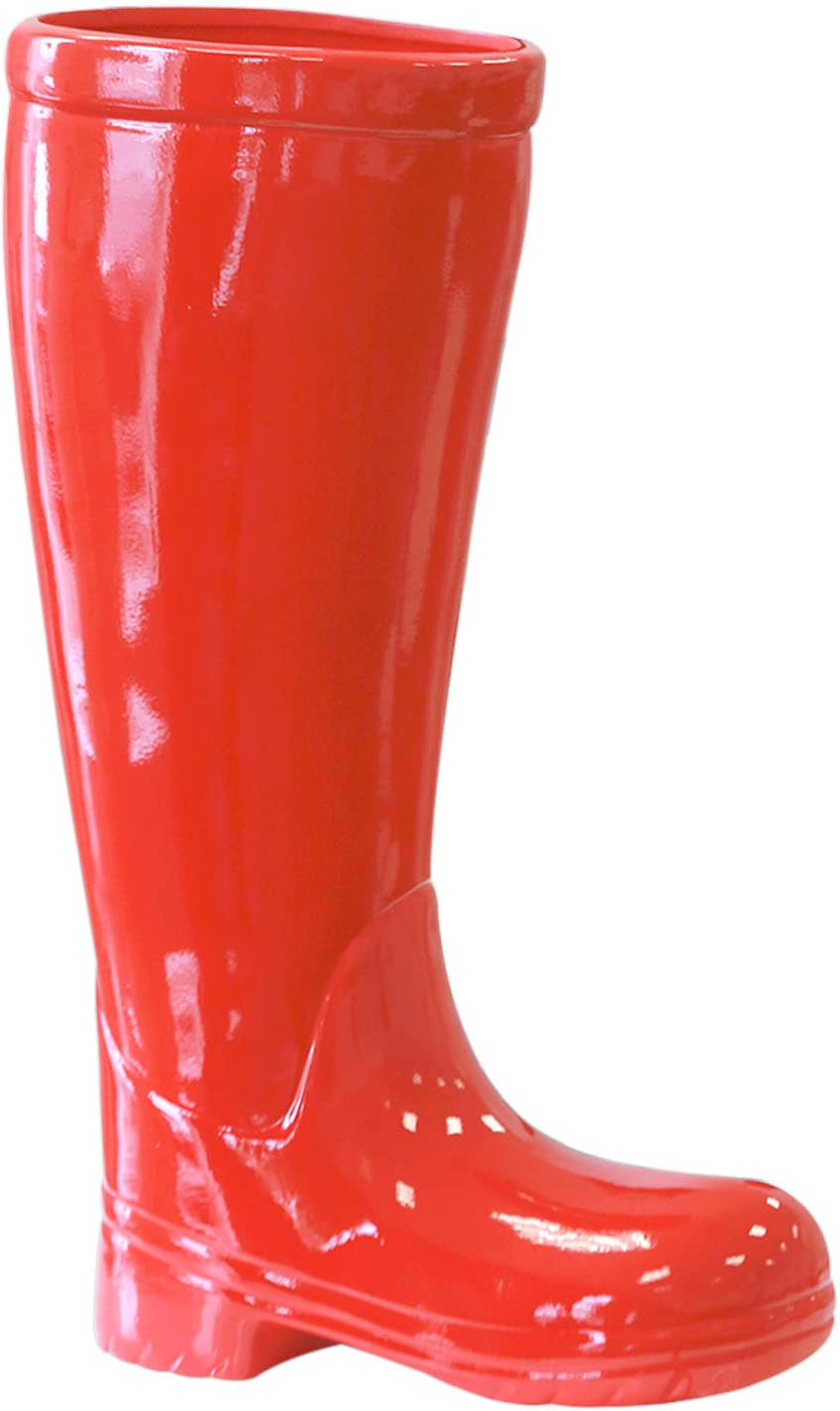 GILDE Schirmständer »Regenschirmständer Stiefel, rot«, (1 St.), für Regenschirme, Höhe 45 cm, Gummistiefel-Form, aus Keramik