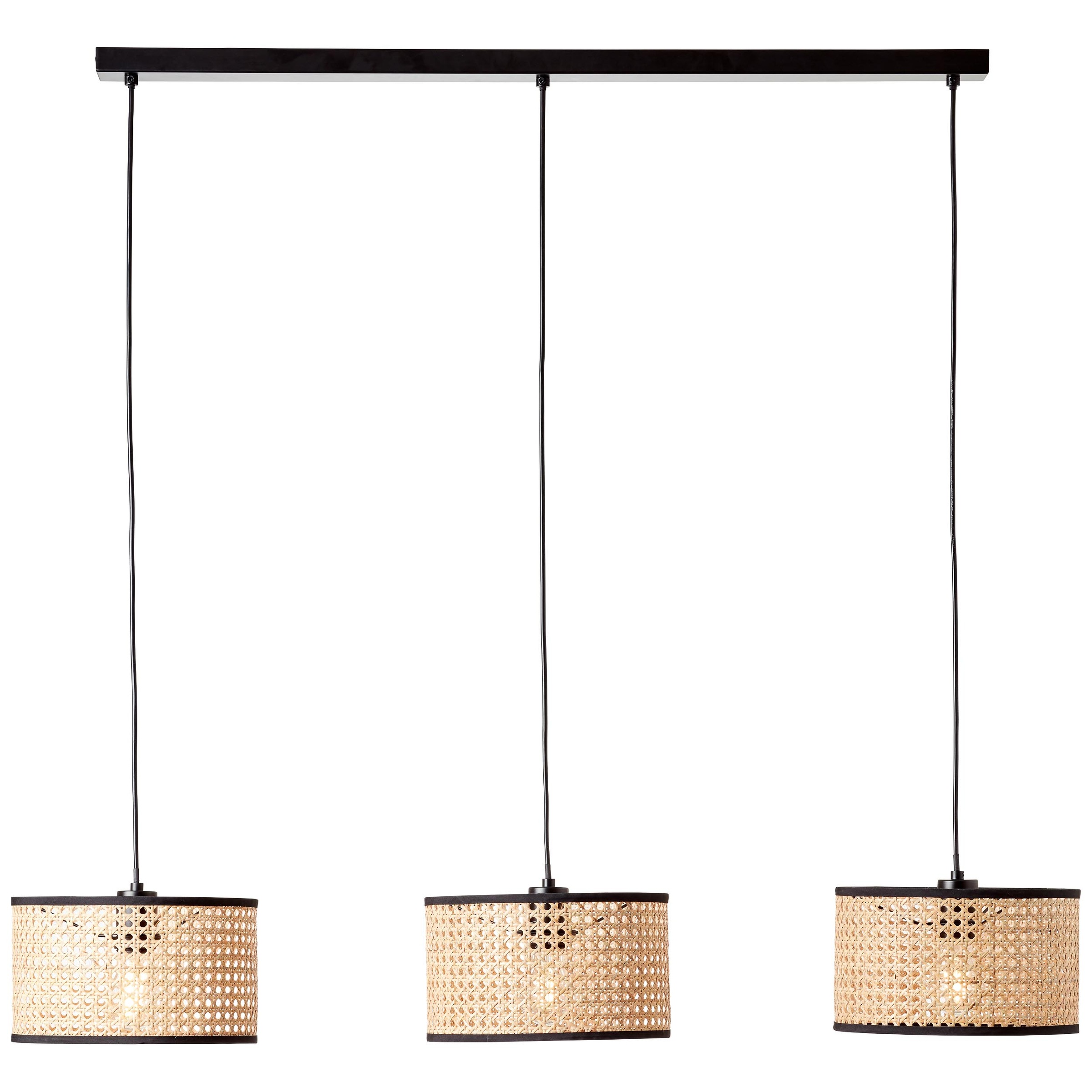 Brilliant Pendelleuchte »Wiley« 1 tlg. Hängelampe 3flg schwarz/holzfarbend