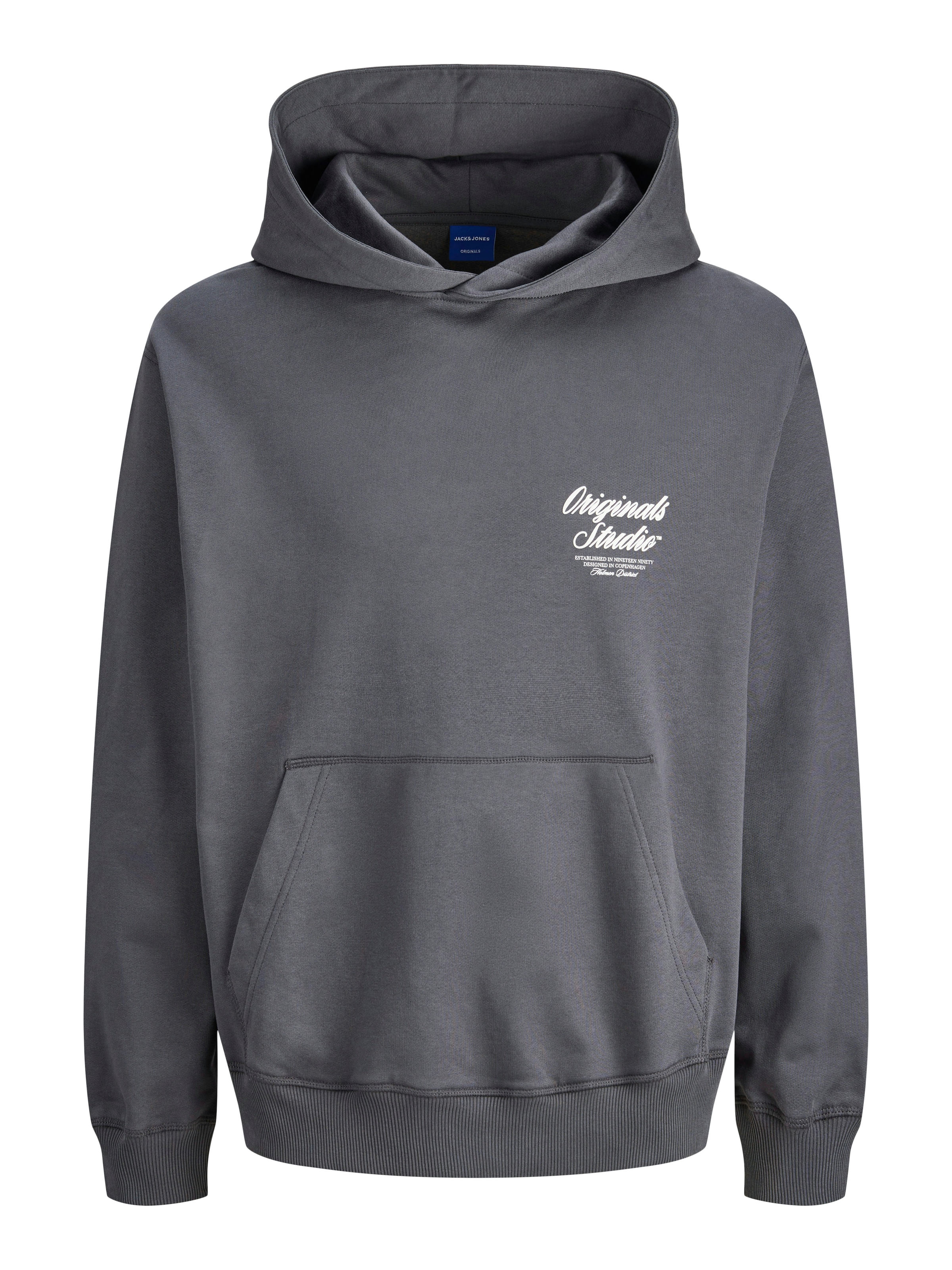 Image of Jack & Jones PlusSize Kapuzensweatshirt "JORNORREBRO TYPO BACK SWEAT HOOD PLS", Baumwollmischung, regular fit