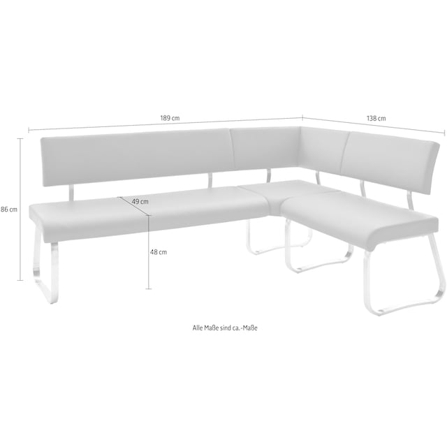 MCA furniture Eckbank »Arco«, Eckbank frei im Raum stellbar, Breite 200 cm, belastbar  bis 500 kg günstig kaufen