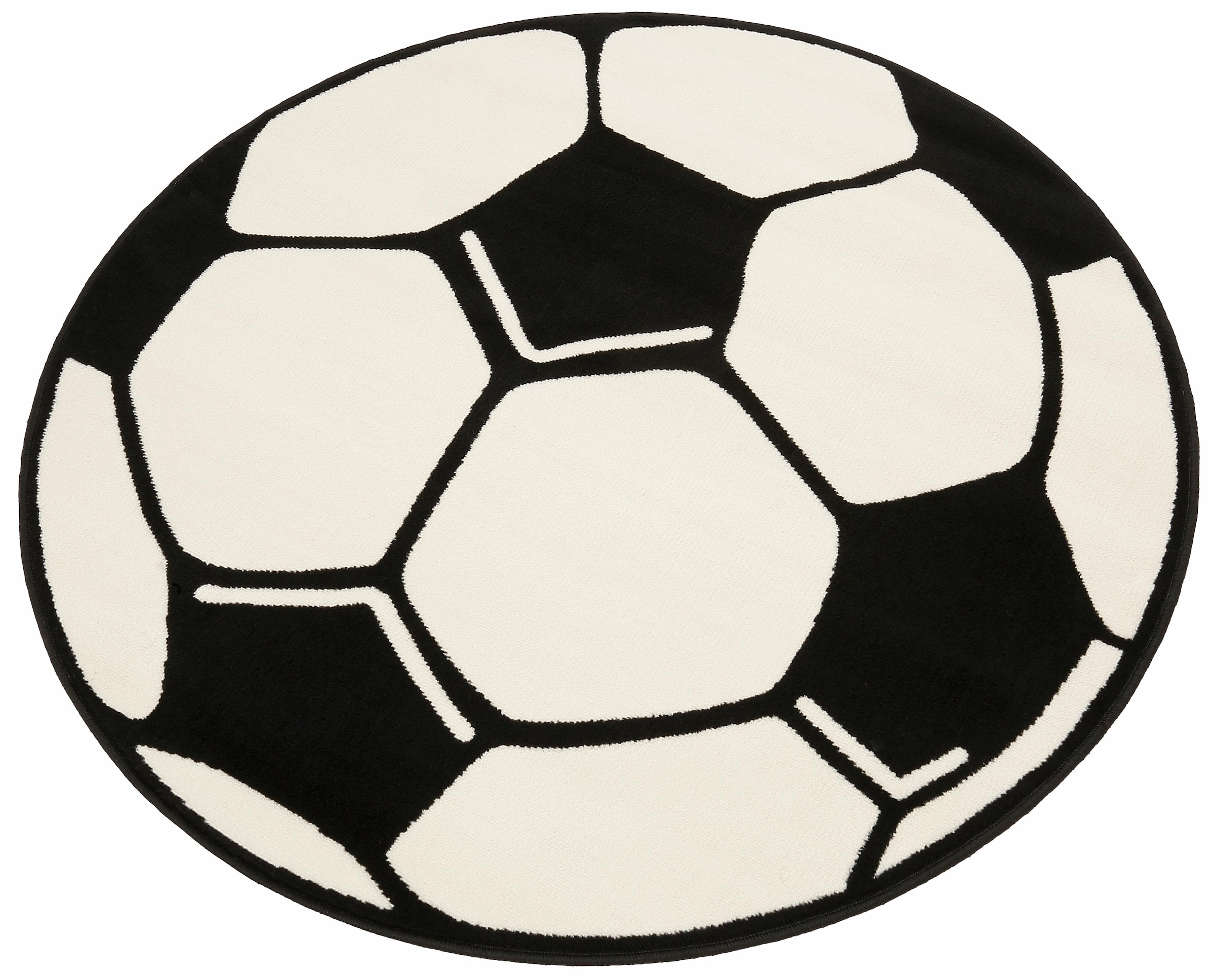 HANSE Home Kinderteppich »Fussball«, rund, 10 mm Höhe, Kinder-Teppich, Rutschfest, Kurzflor, Fussball, Kinderzimmer, Spiel