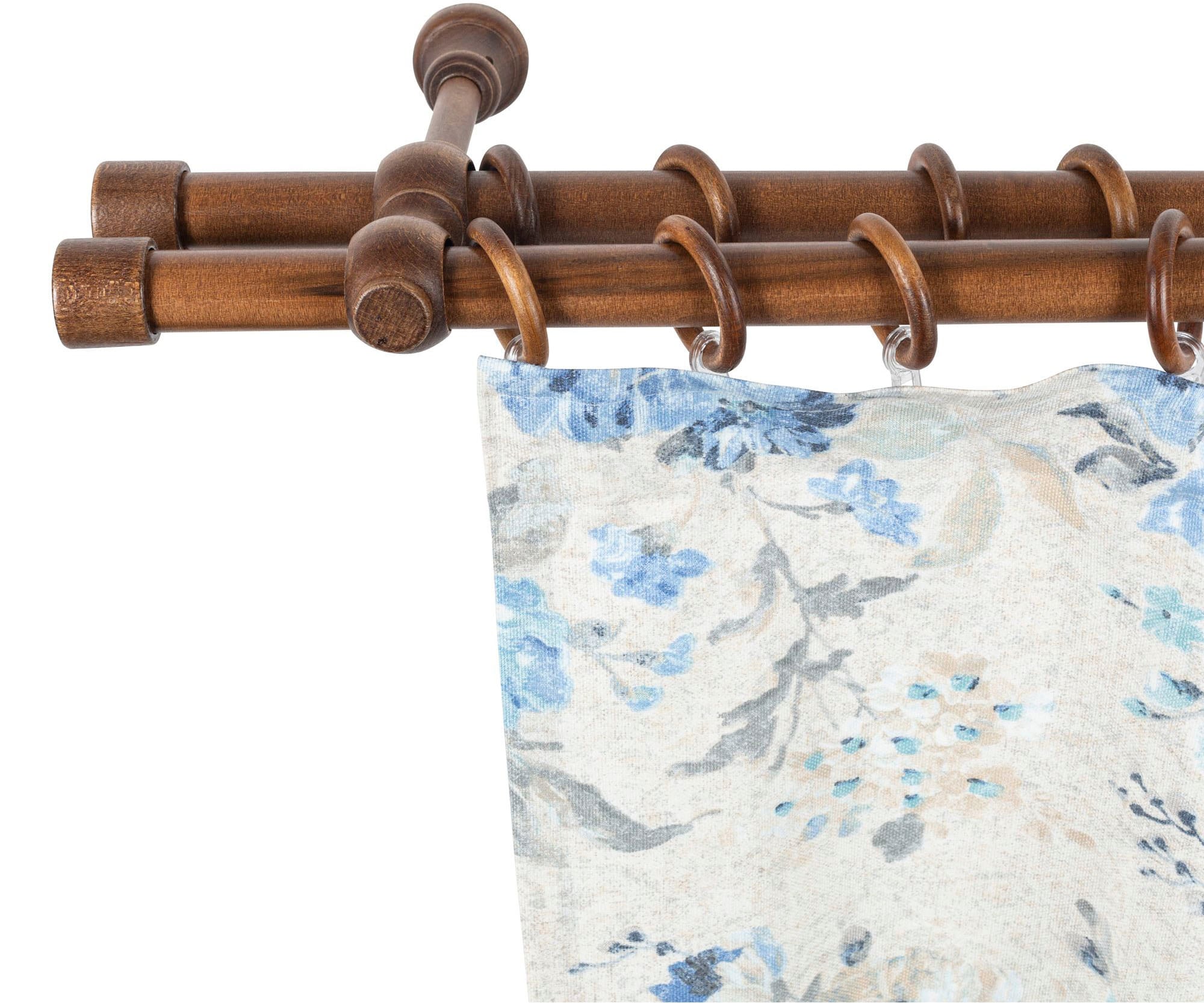 Image of SN DECO GROUP Gardinenstange "Cafiro" 2 läufig-läufig Fixmass 28 mm, Holz, verschiedene Längen und Farben, Komplettset