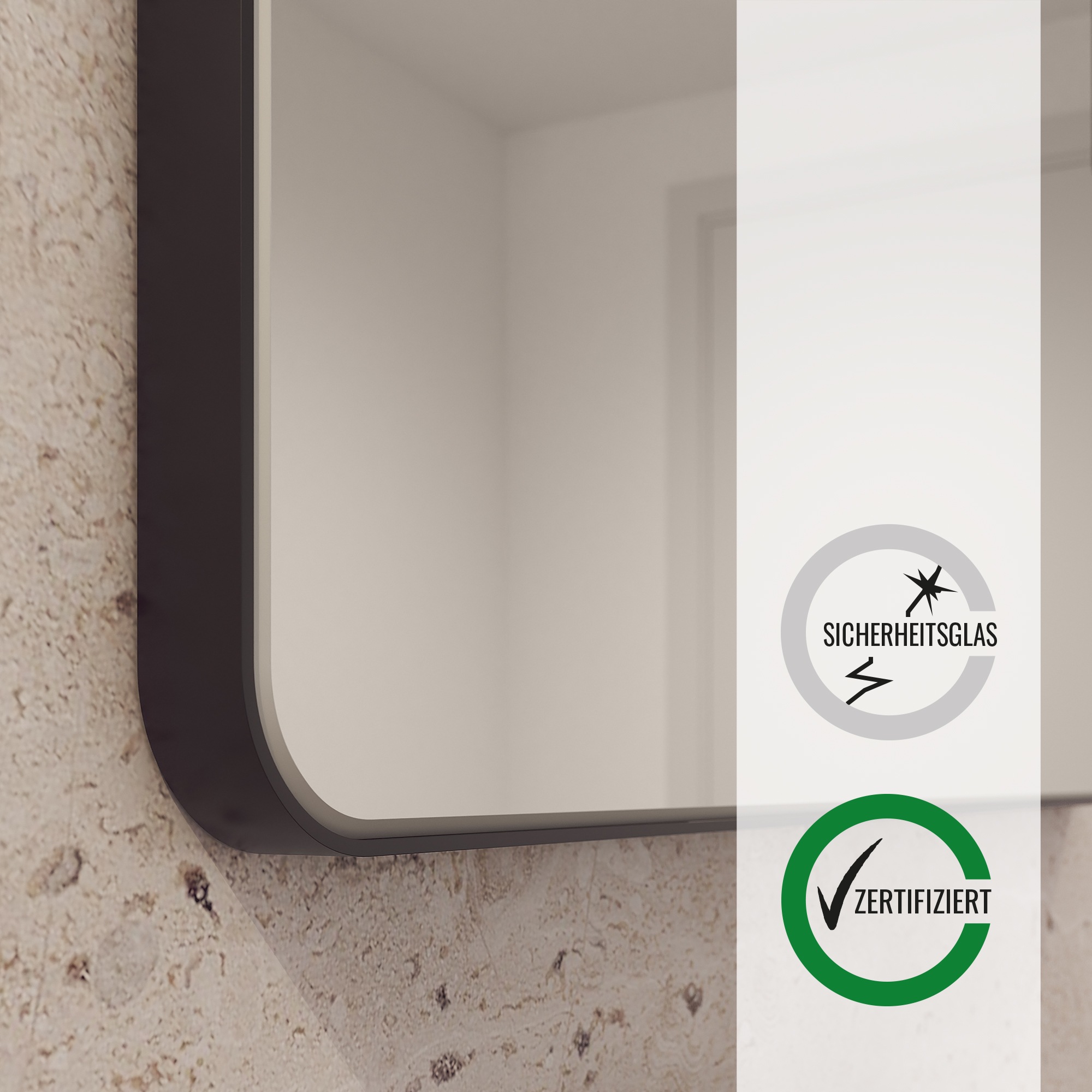 Loevschall Spiegel »Refine Wandspiegel rechteckig – eleganter Designspiegel mit edlem«, Rahmen in vielen Grössen & Farben für Bad, Flur & Schlafzimmer