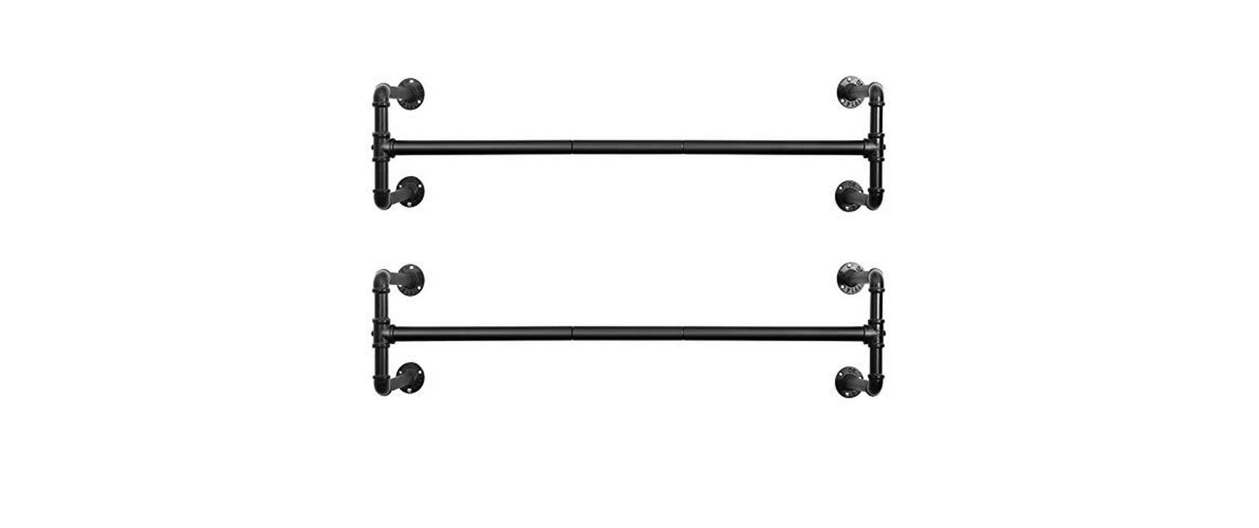 Image of SONGMICS Garderobenleiste "2 Stück, Schwarz"