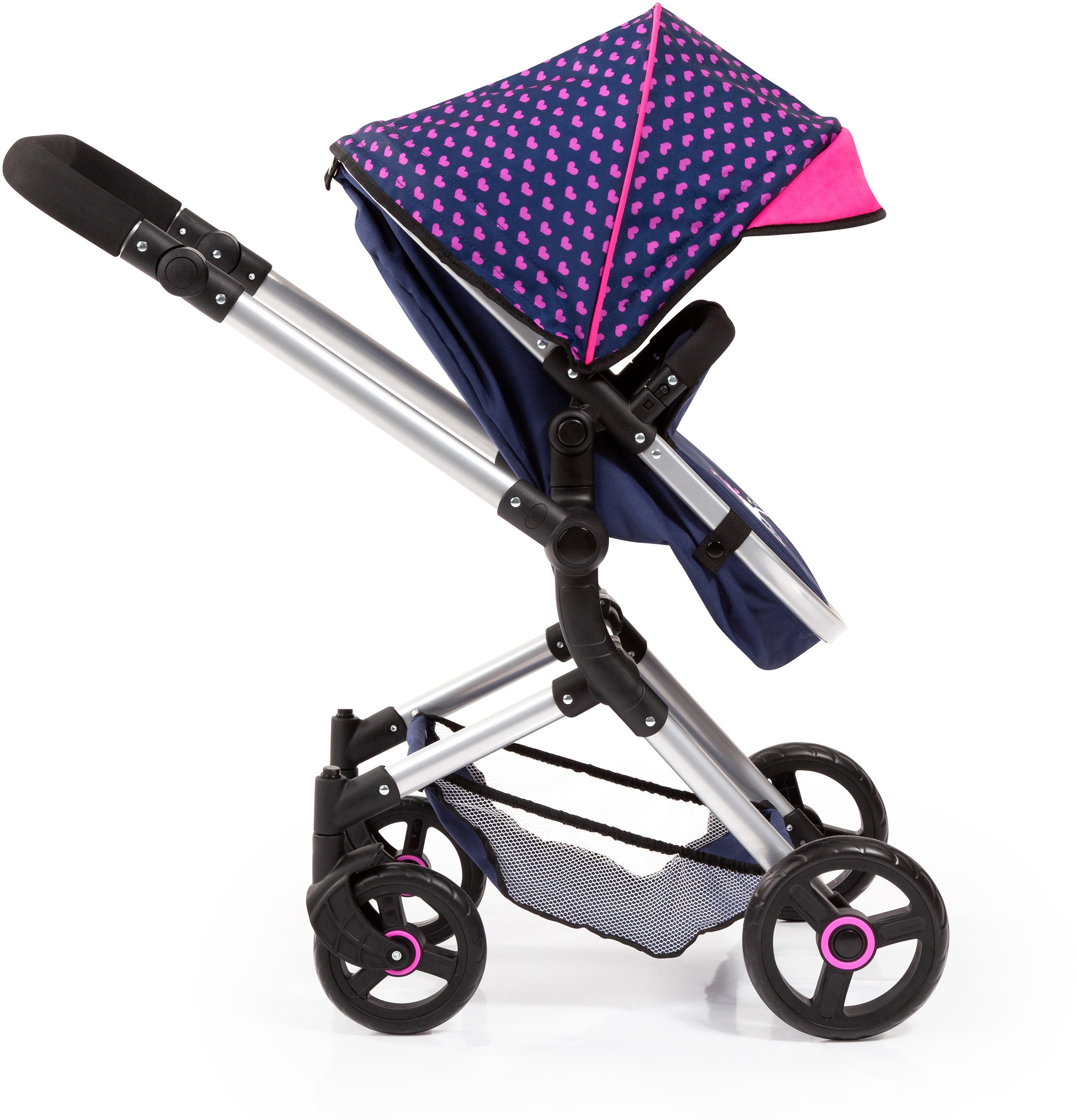 Bayer Kombi-Puppenwagen »Vario, Blau/Pink«, inkl. Wickeltasche