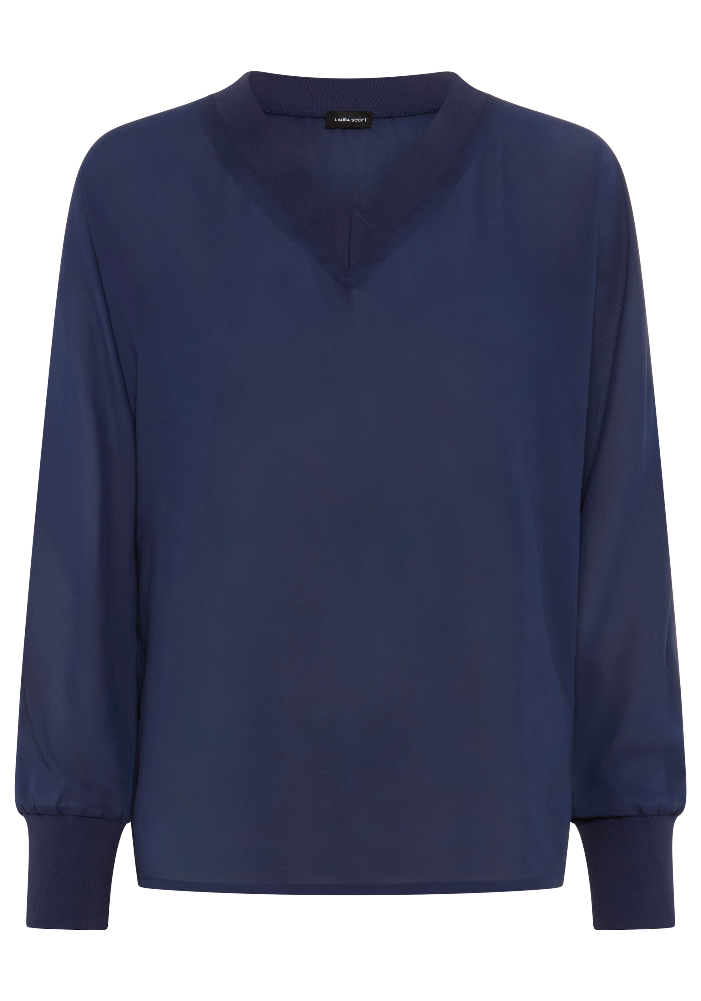 Laura Scott Blouse en mousseline leicht transparent, mit Fledermaus-Ärmeln, und V-Ausschnitt