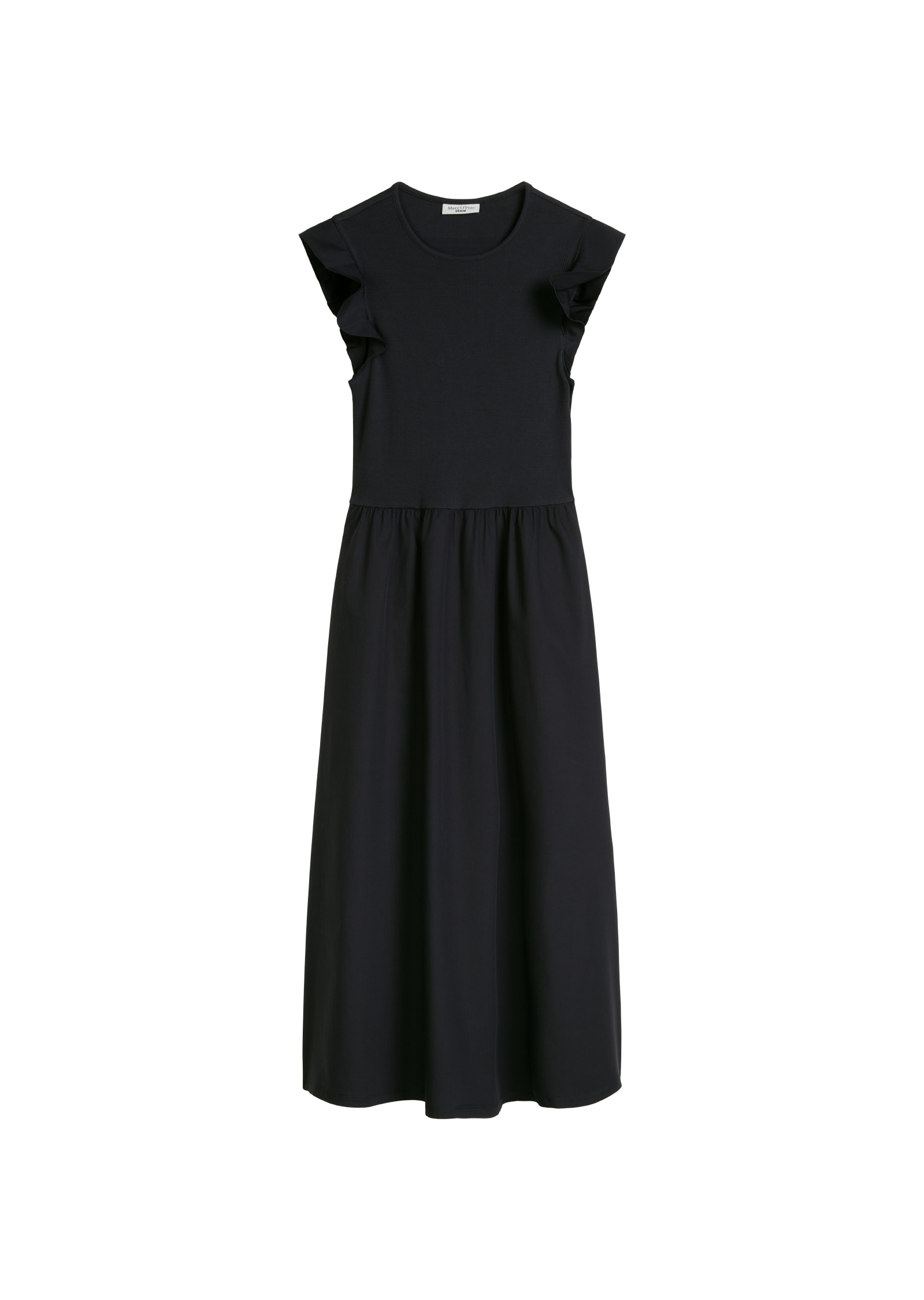 Image of Marc OPolo DENIM Jerseykleid Seitennahttaschen flared mit Baumwoll-Popelinerock