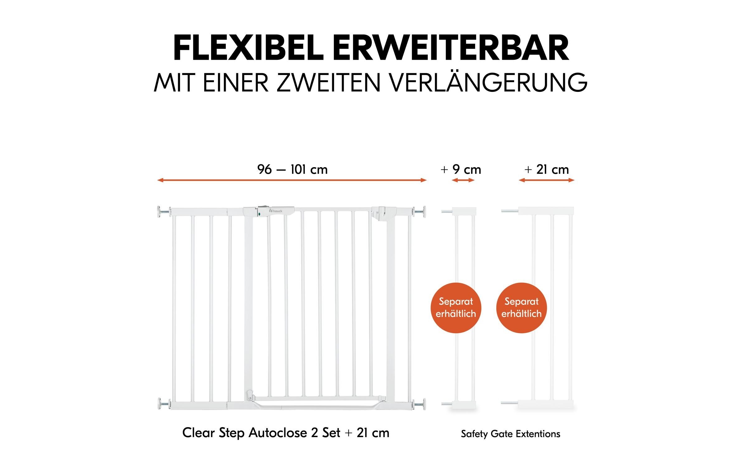 Hauck Türschutzgitter »Clear Step Autoclose 2 21 cm Weiss«