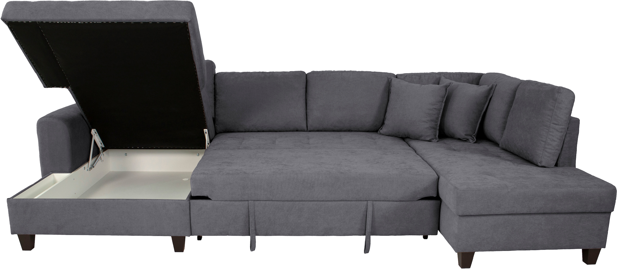 Trends by HG Paysage de salon »Moritz, U-Form« inkl. Bettfunktion und Bettkasten, inkl. 2 Zierkissen