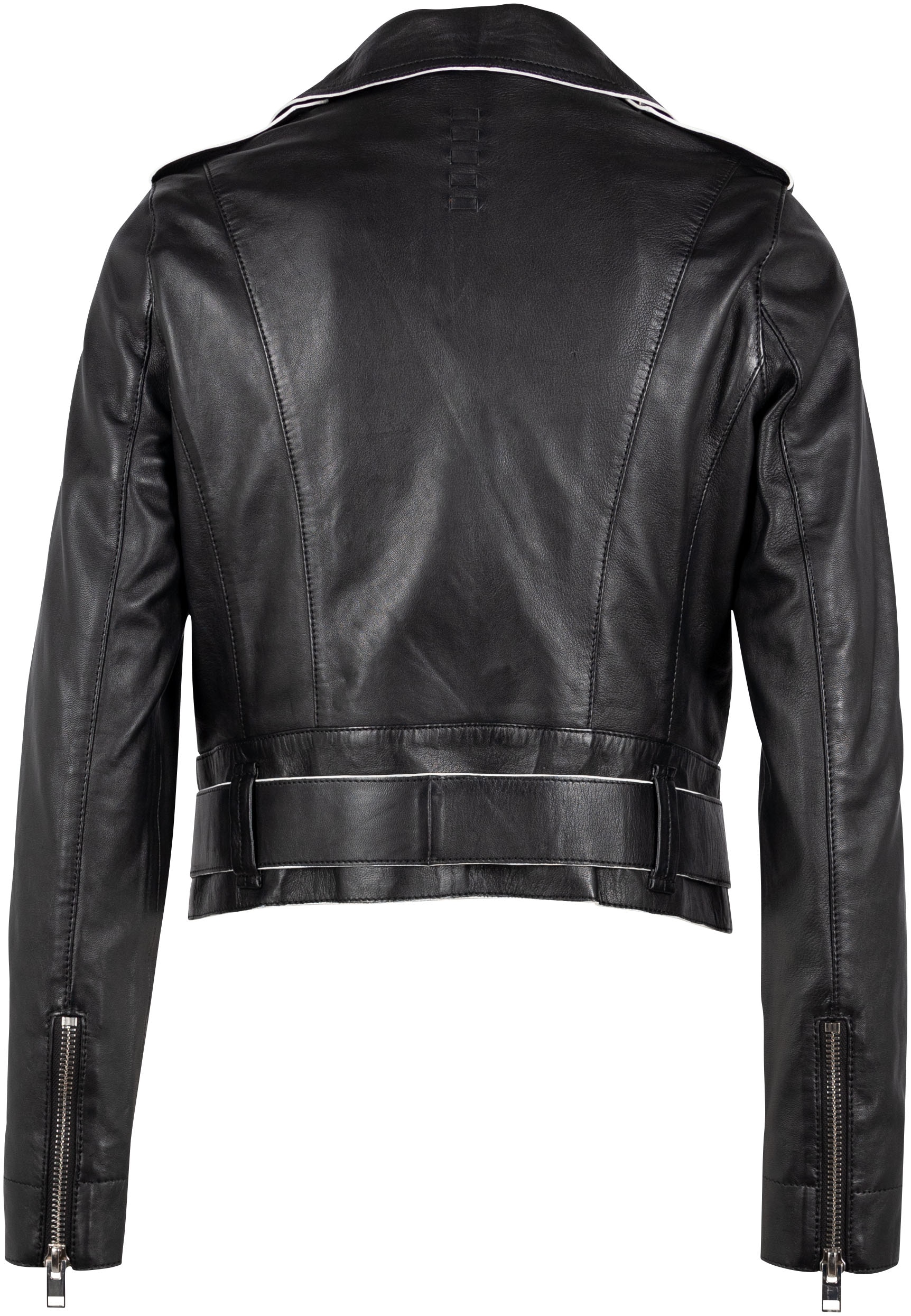 Mauritius Lederjacke »G2WCelin SF«, mit asymetrischem Reissverschluss, Gürtel, Zipper-Details