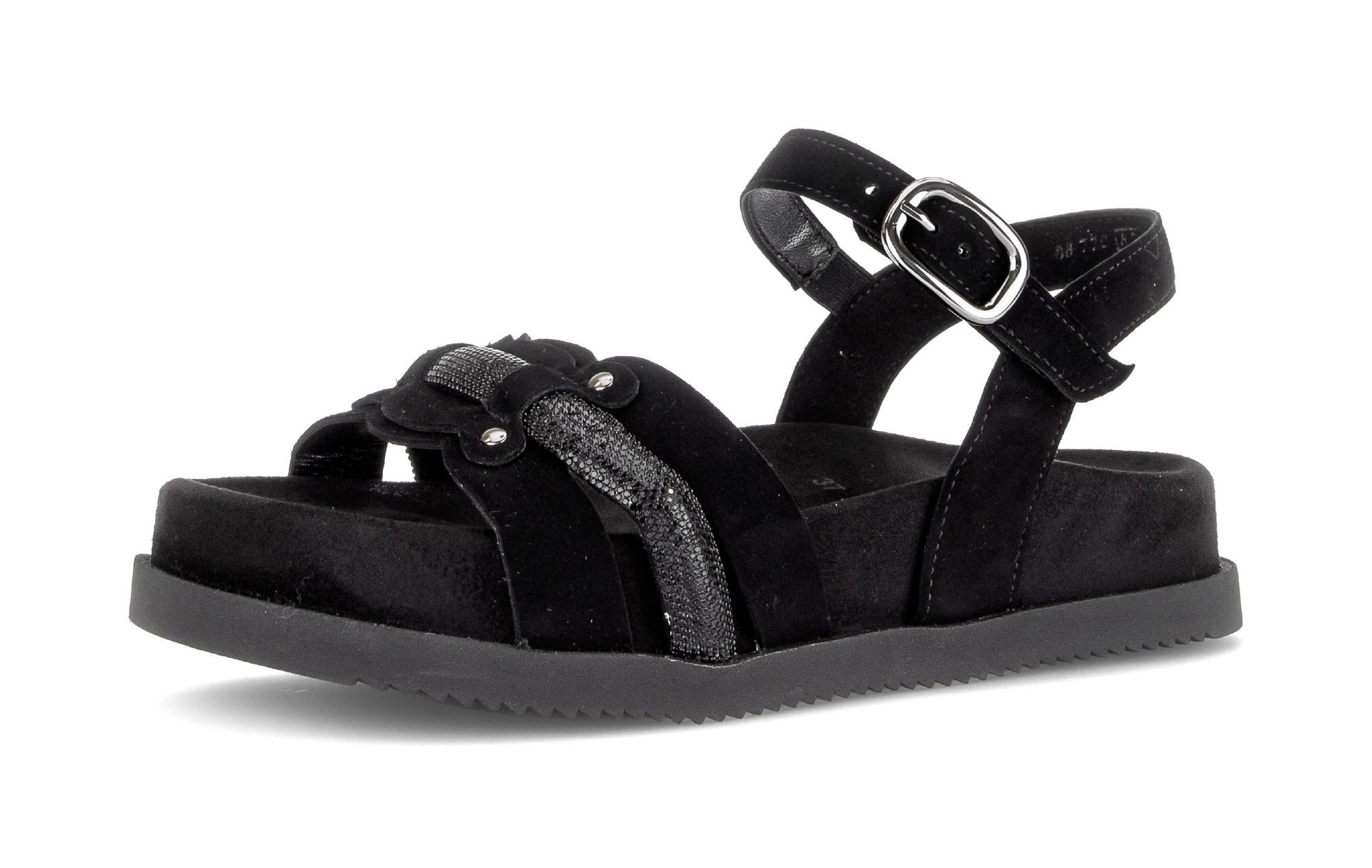 Gabor Sandalette  Riemchensandale, Sommerschuh mit glänzendem Schmuckriegel