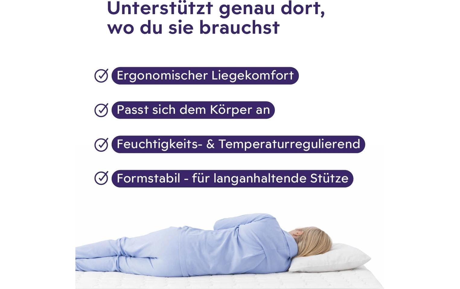 Träumeland Komfortschaummatratze »Turin, Naturfaser« 20 cm hoch 1 Stk. tlg. Erwachsenenmatratze mit 7-Zonen-Komfortschnitt