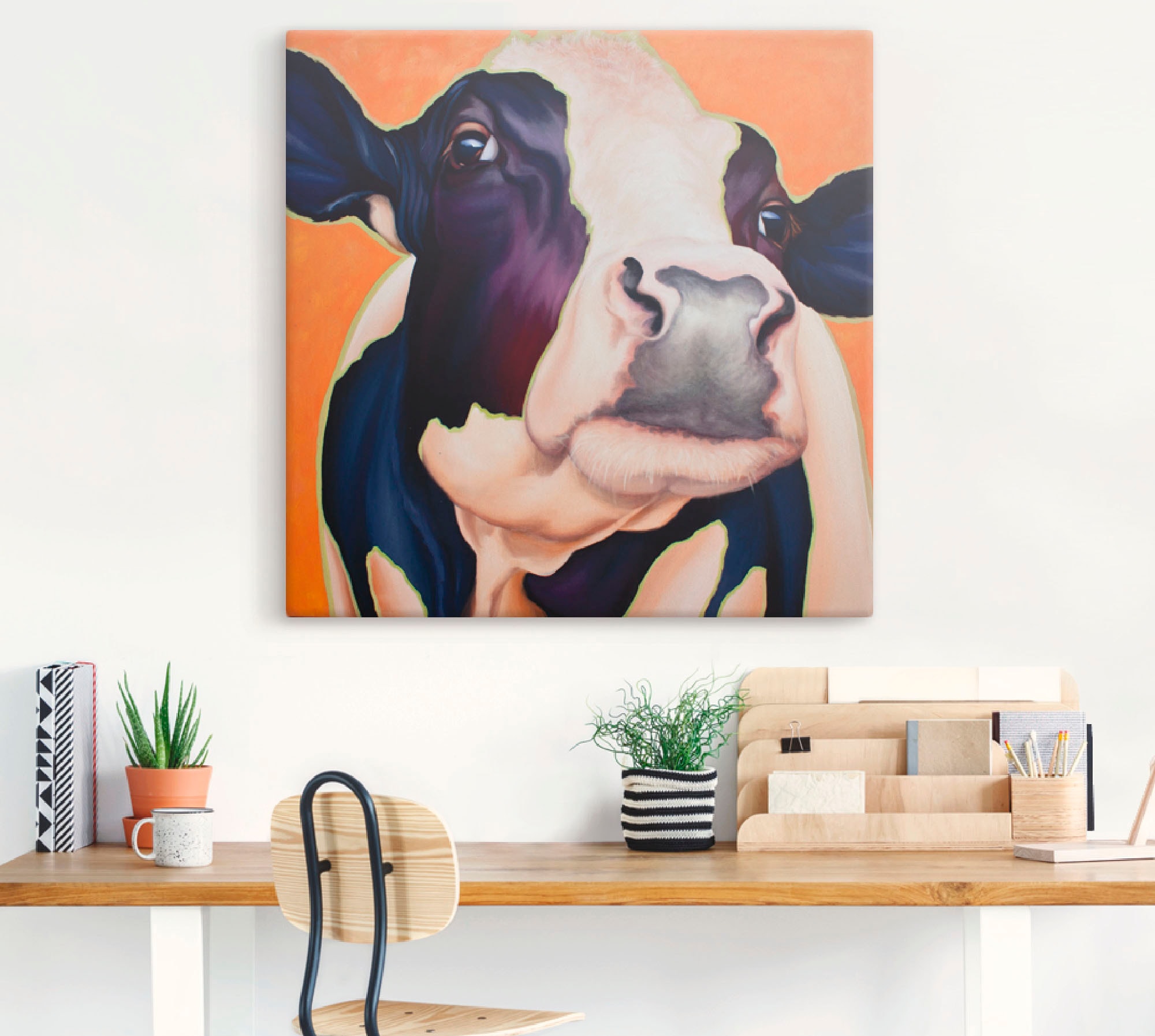 Artland Tableau sur toile »Kuh Rosa« 1 cuis tlg. auf Holzrahmen gespannt