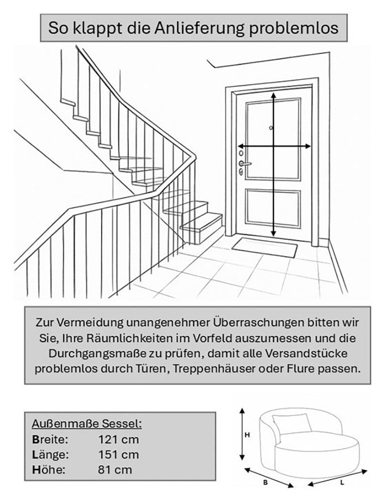LeGer Home by Lena Gercke XXL-Sessel »Yllara, moderner Lesesessel, Loveseat mit grosszügiger Sitzfläche« mit geschwungener Rückenlehne in Samt oder Struktur