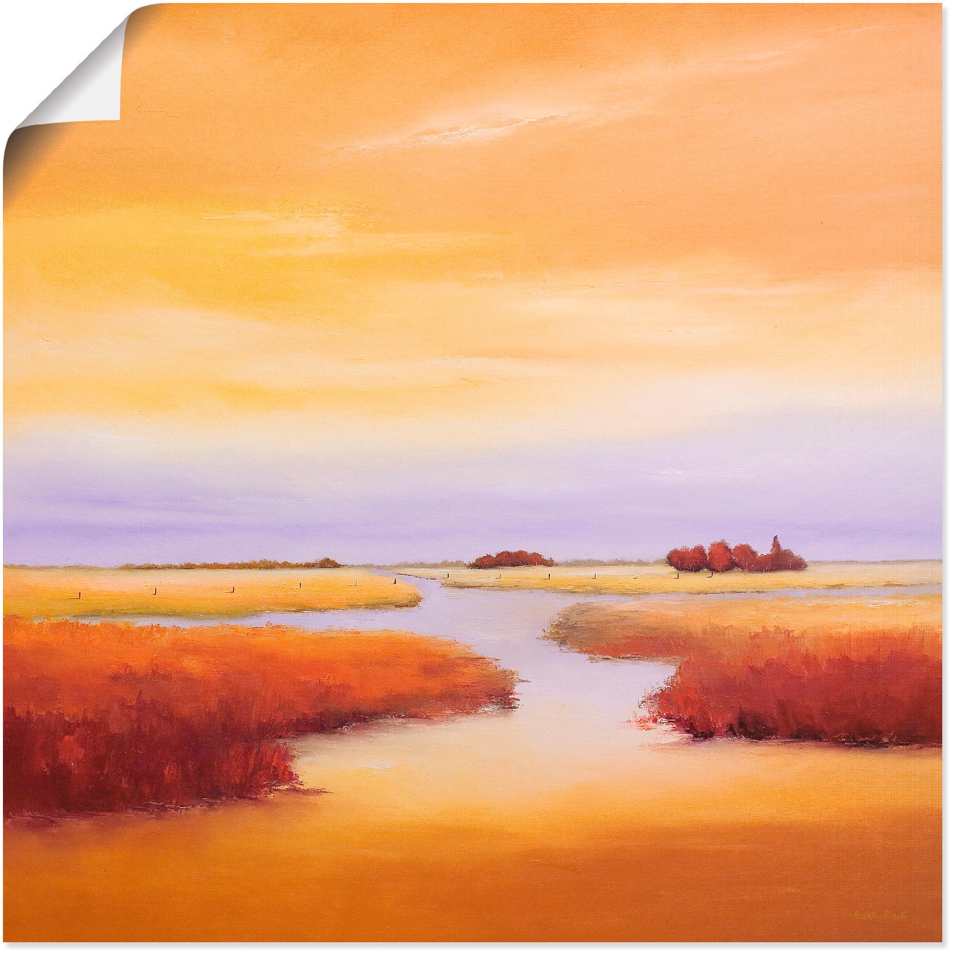 Image of Artland Wandbild »Unten am Fluss«, Gewässer, (1 St.), in vielen Grössen & Produktarten -Leinwandbild, Poster, Wandaufkleber / Wandtattoo auch für Badezimmer geeignet bei Ackermann Versand Schweiz