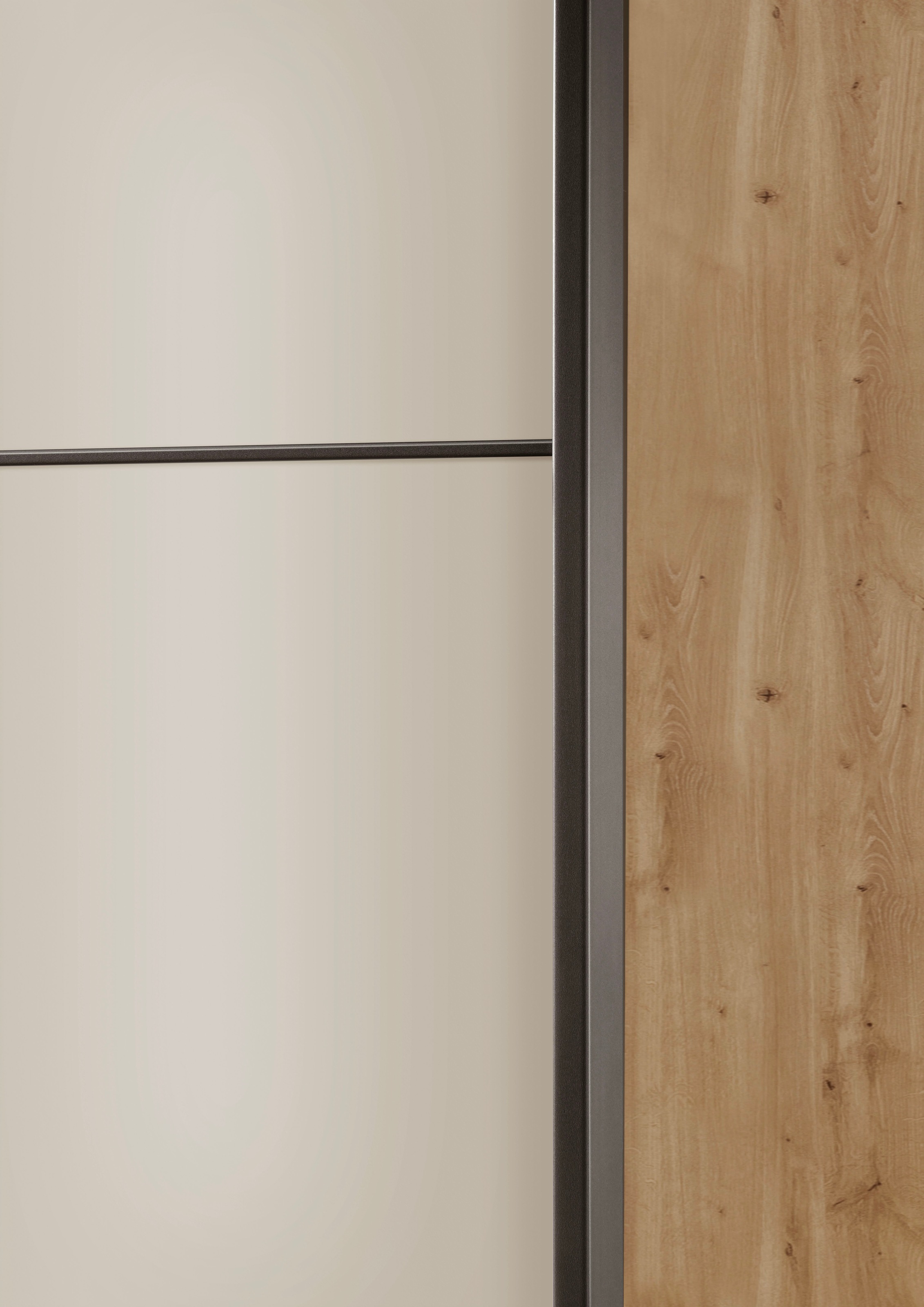 WIEMANN Armoire à portes coulissantes »Phoenix, Made in Germany, modernes Design, Highlight, Blickfang« ,  espace de rangement maximal, y compris étagères, étagères à linge et amortisseurs