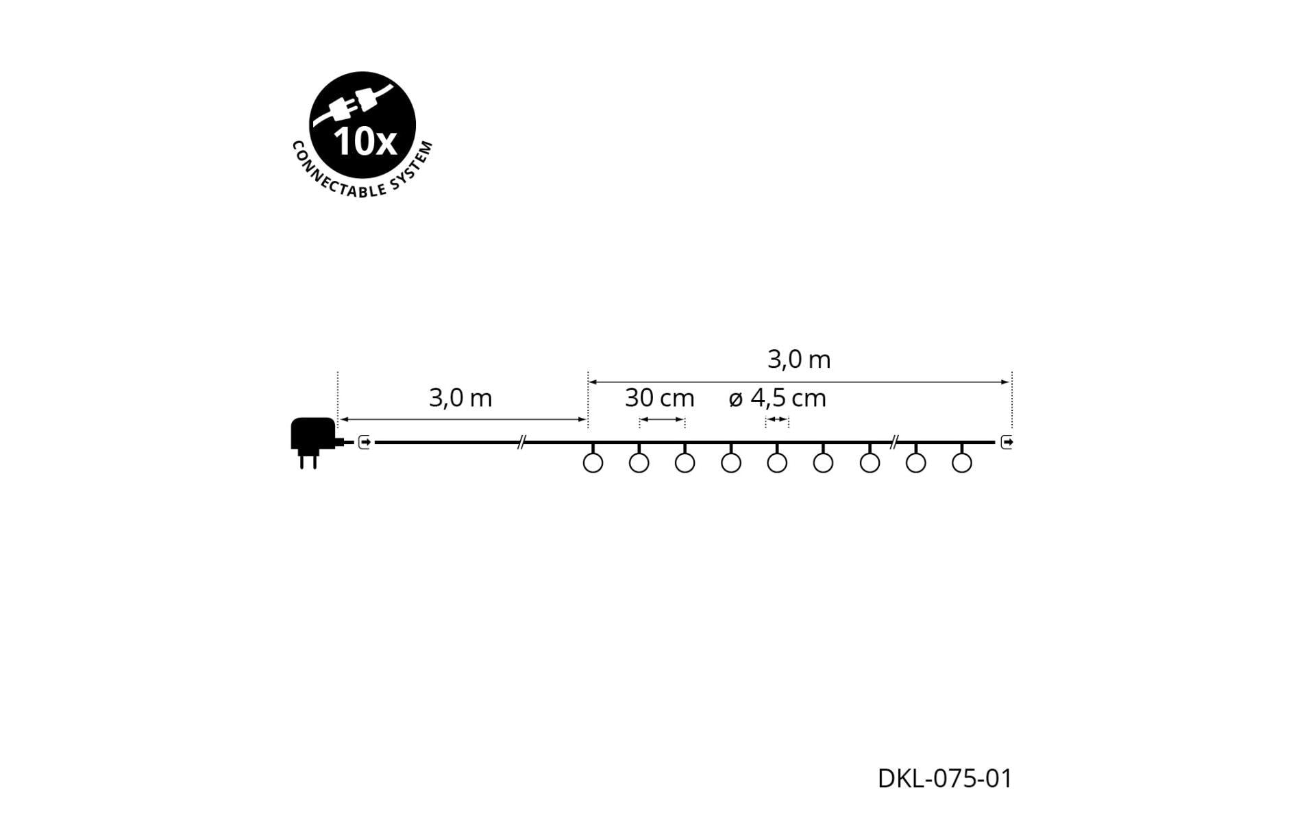 STT LED-Lichterkette »weiss«, 10 St.-flammig