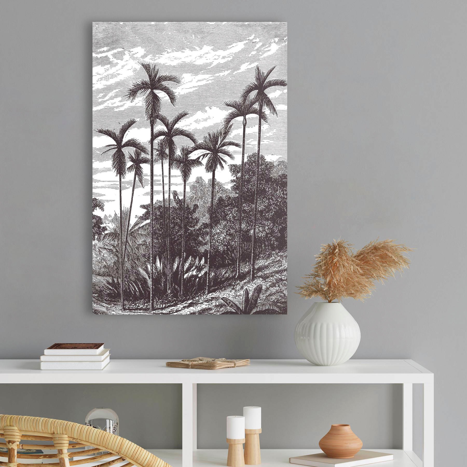 Image of Reinders! Holzbild »Deco Panel 60x90 Charcoal Palms« bei Ackermann Versand Schweiz
