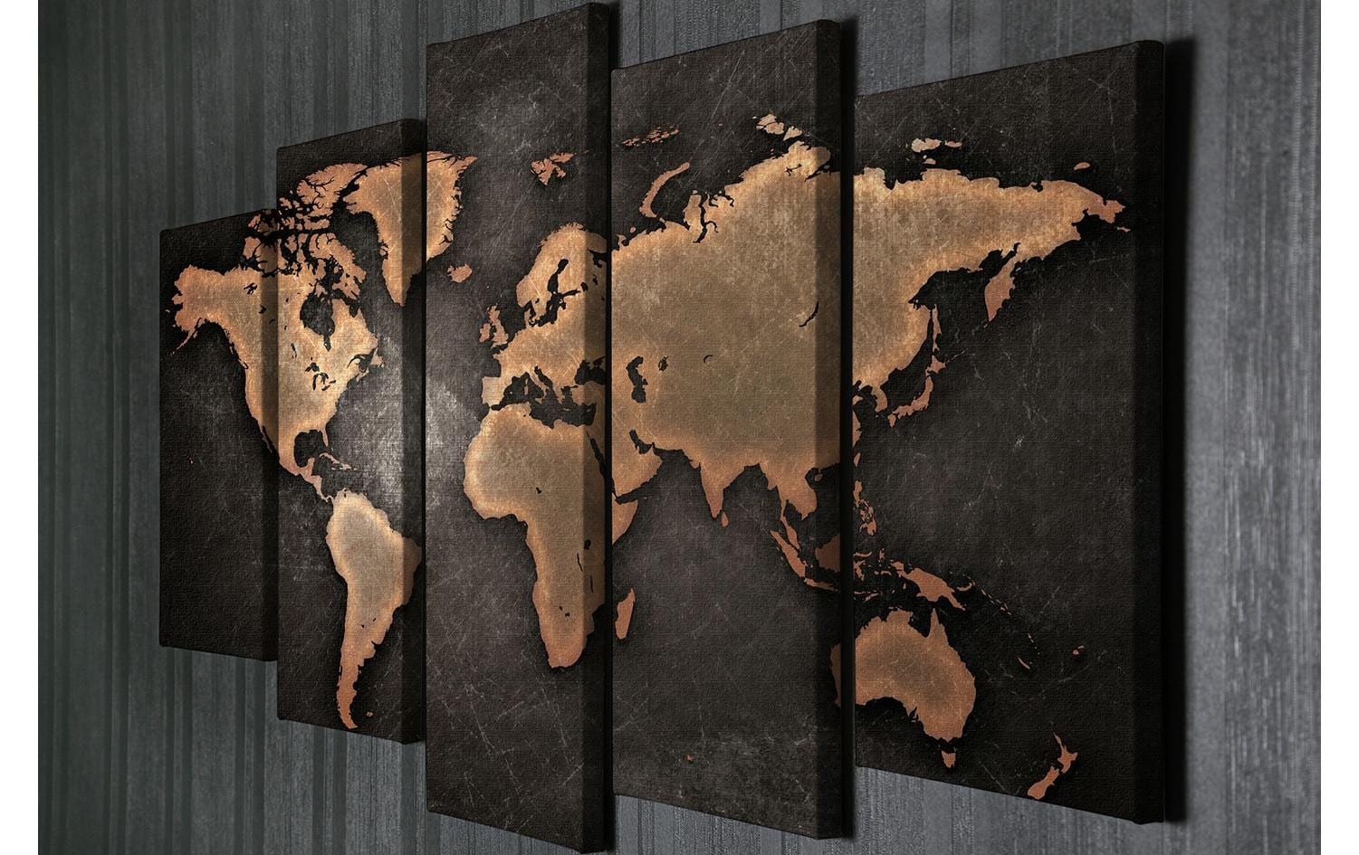 Wandbild »Wallxpert World 5 Teile 105 x 70 cm«, Weltkarte
