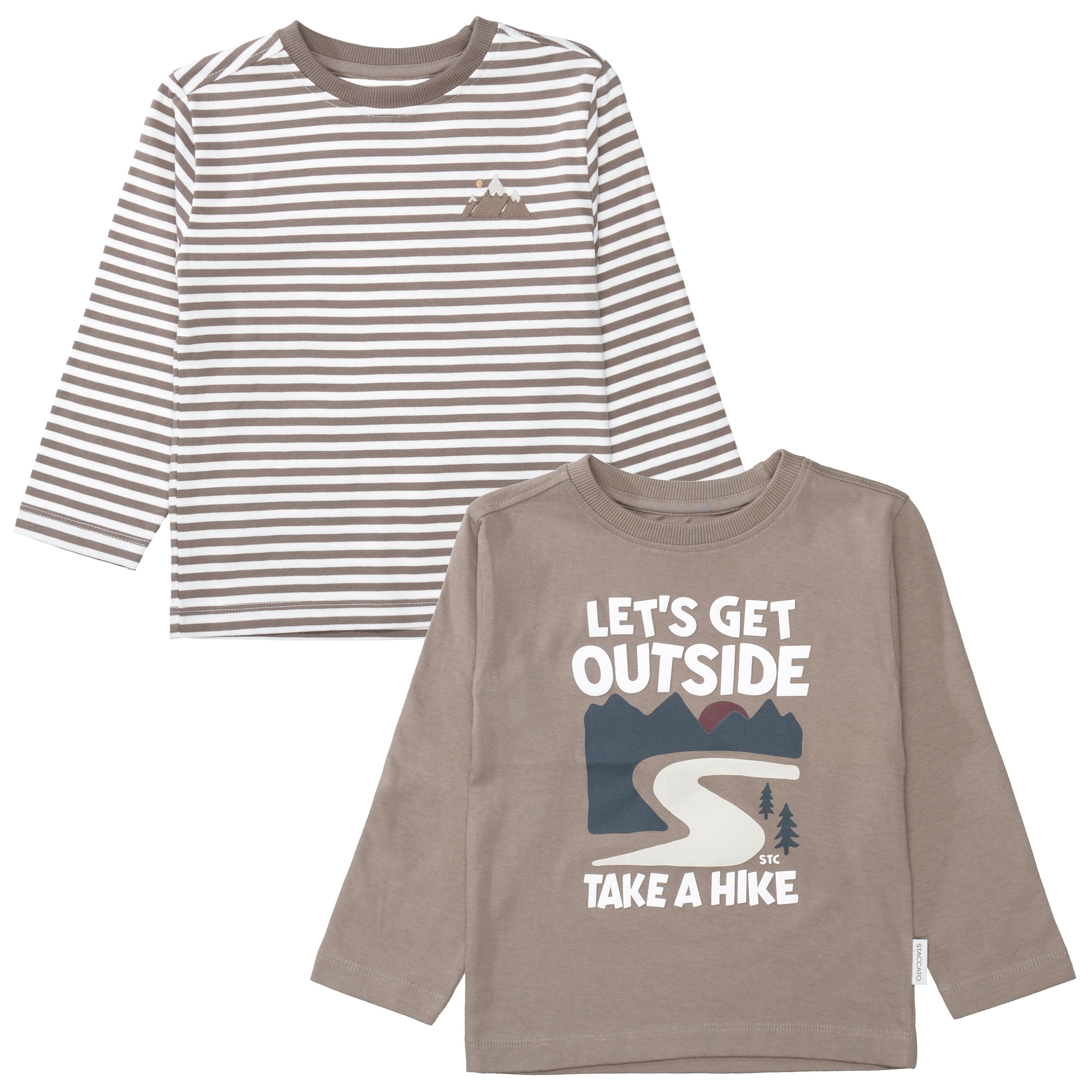 Image of STACCATO Langarmshirt Packung, 2 2er Pack / gestreift-bedruckt / für Boys